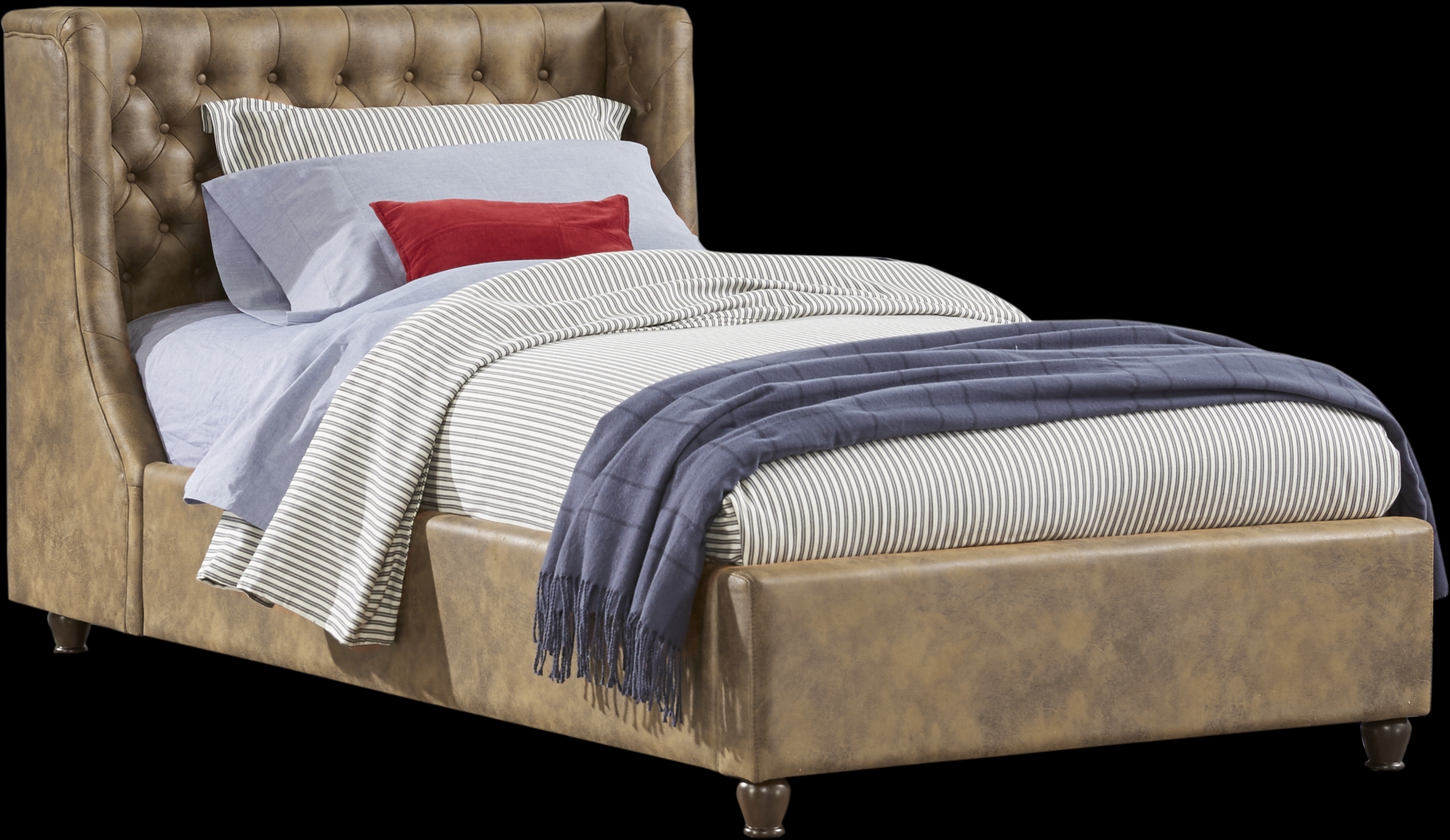 Kids Alena Brown 3 Pc Twin Upholstered Bed - Thumbnail - Image 1