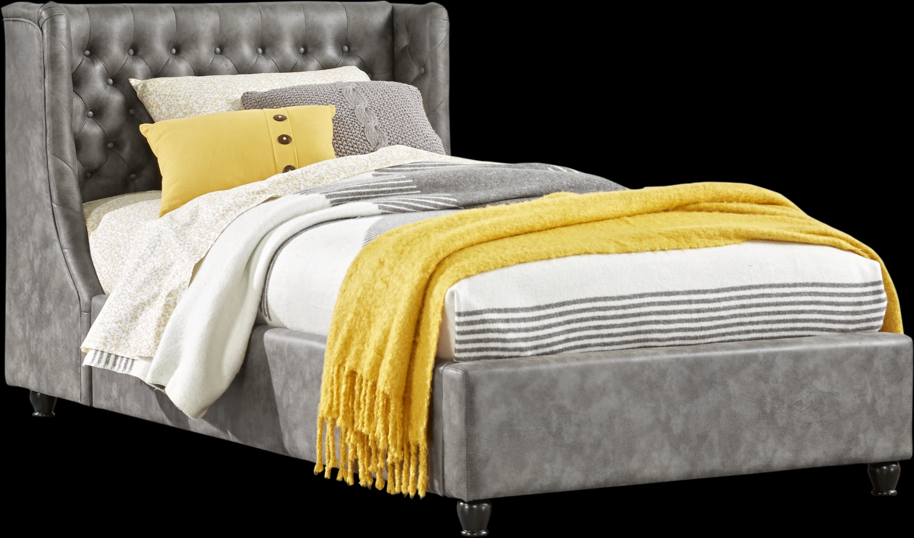 Kids Alena Gray 3 Pc Full Upholstered Bed - Thumbnail - Image 1