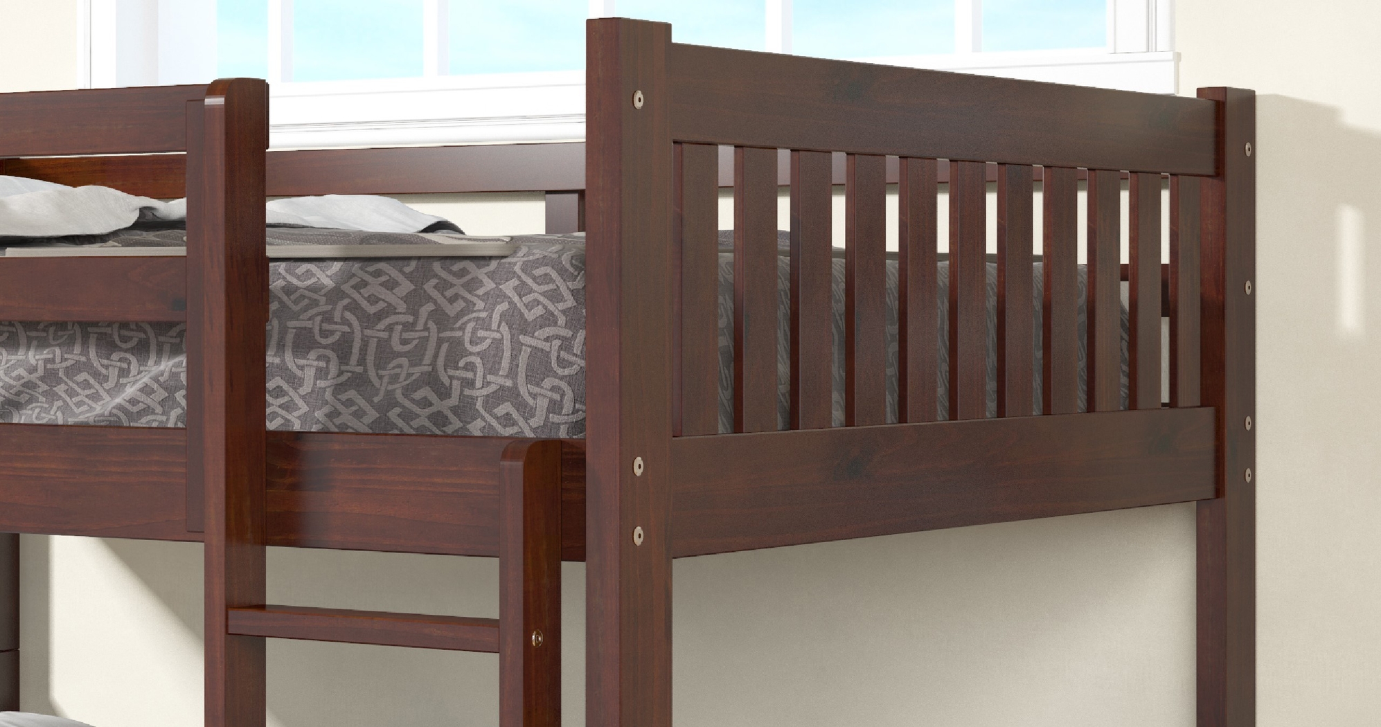 Kids Aleyna I Dark Brown Full/Full Bunk Bed - Thumbnail - Image 3