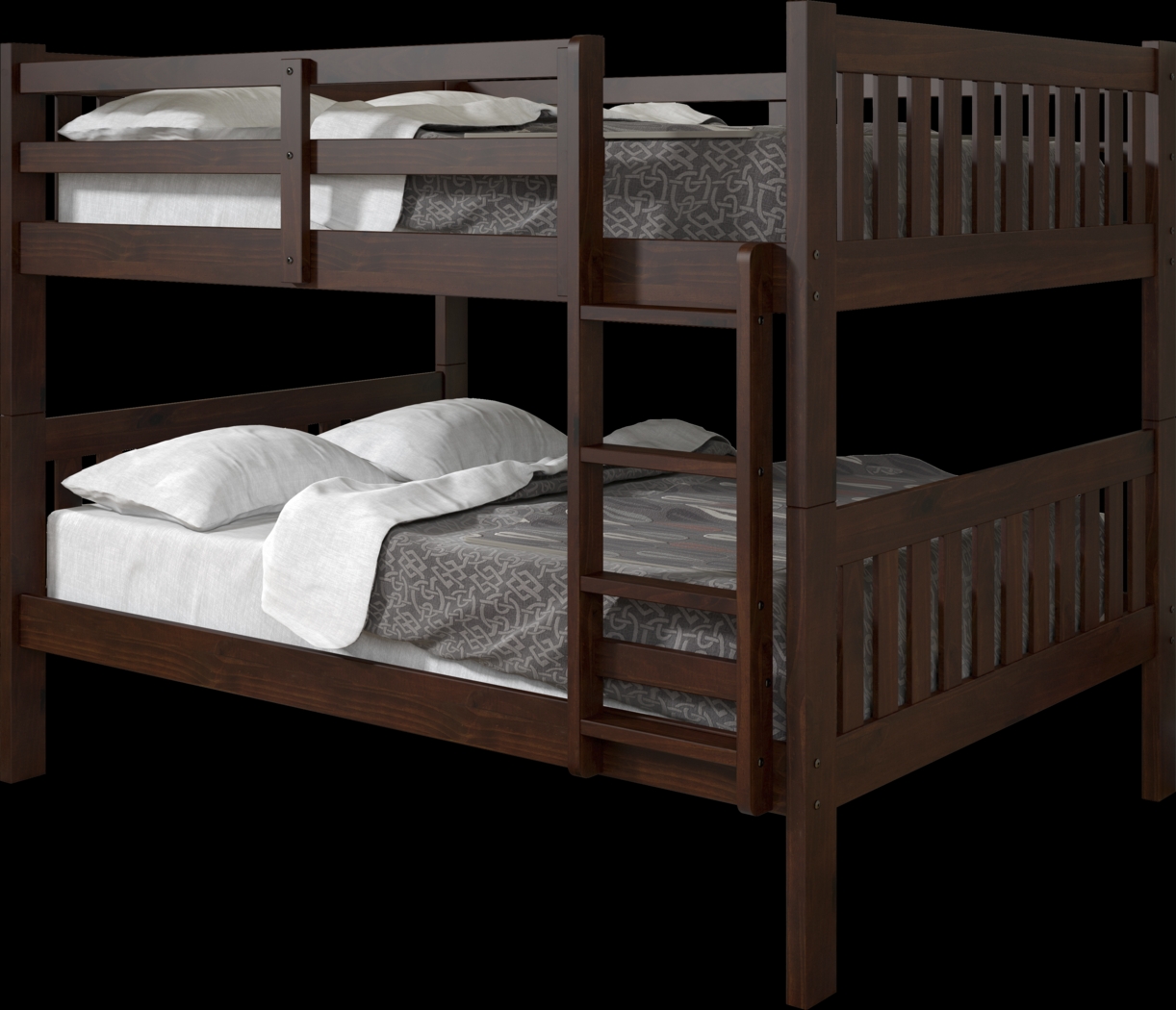 Kids Aleyna I Dark Brown Full/Full Bunk Bed - Thumbnail - Image 1