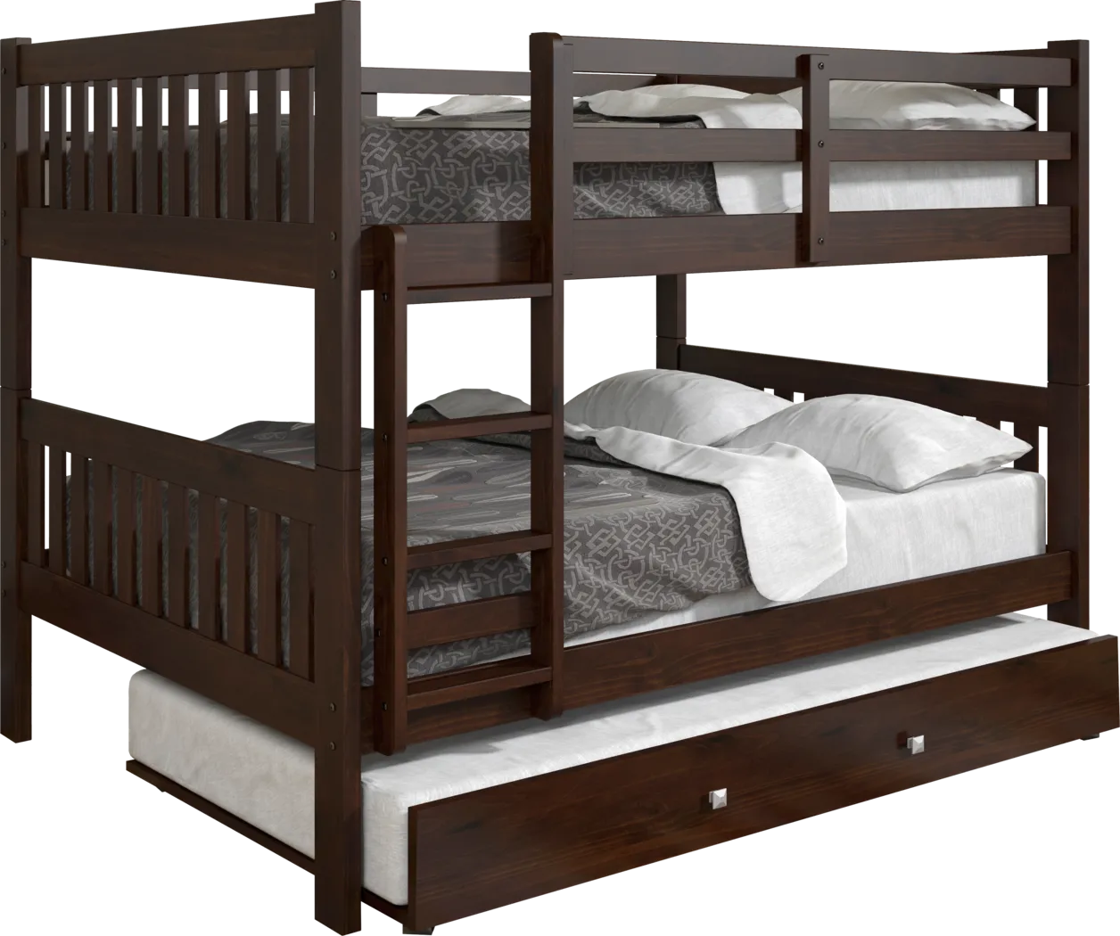Kids Aleyna II Dark Brown Full/Full Bunk Bed with Trundle - Thumbnail - Image 4
