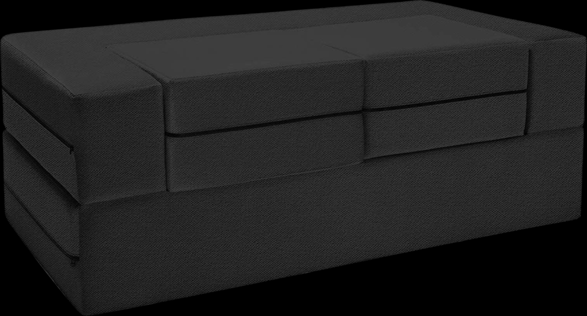 Alfy Black Convertible Loveseat and Ottomans - Thumbnail - Image 1