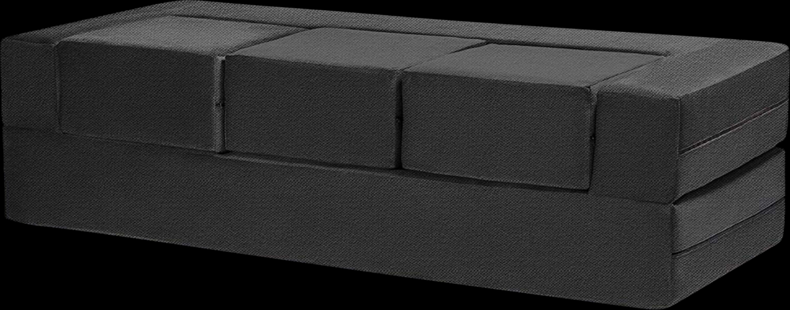 Alfy Black Convertible Sofa and Ottomans - Thumbnail - Image 1