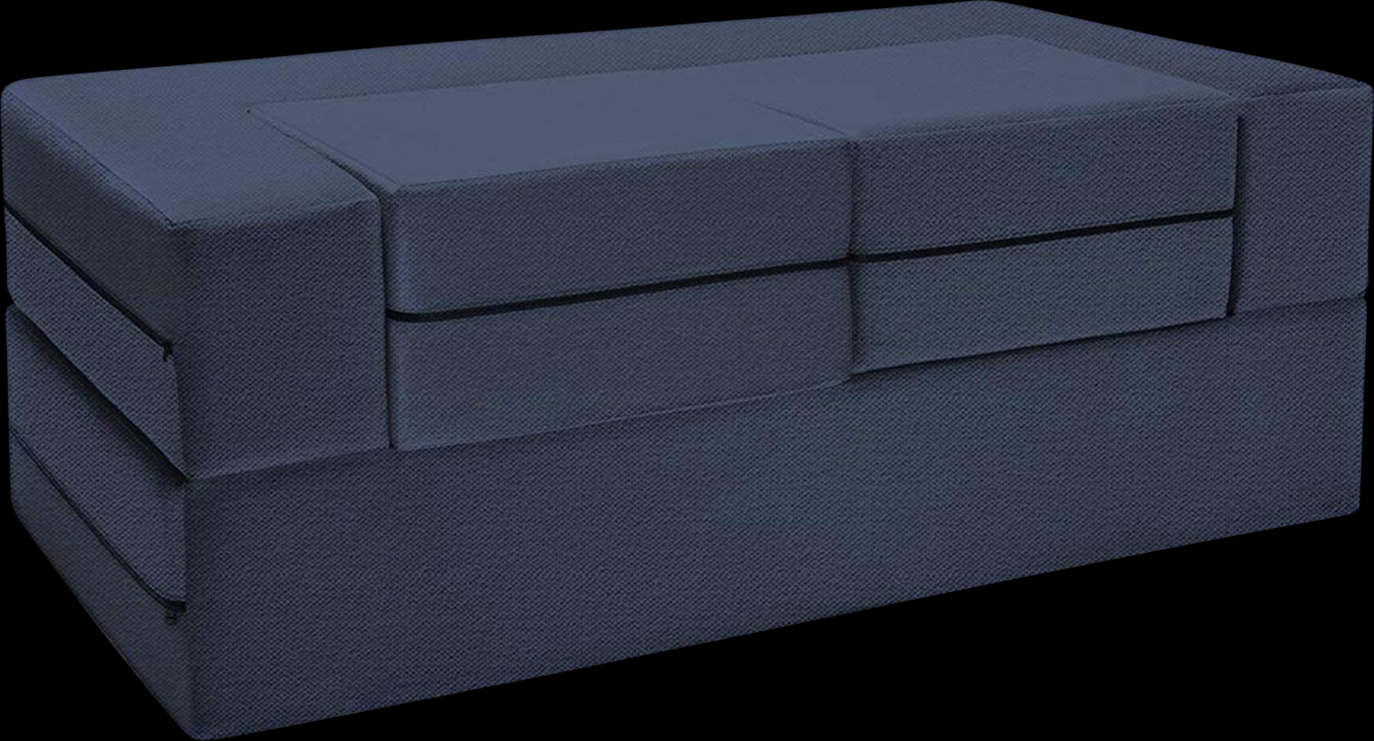 Alfy Blue Convertible Loveseat and Ottomans - Thumbnail - Image 1