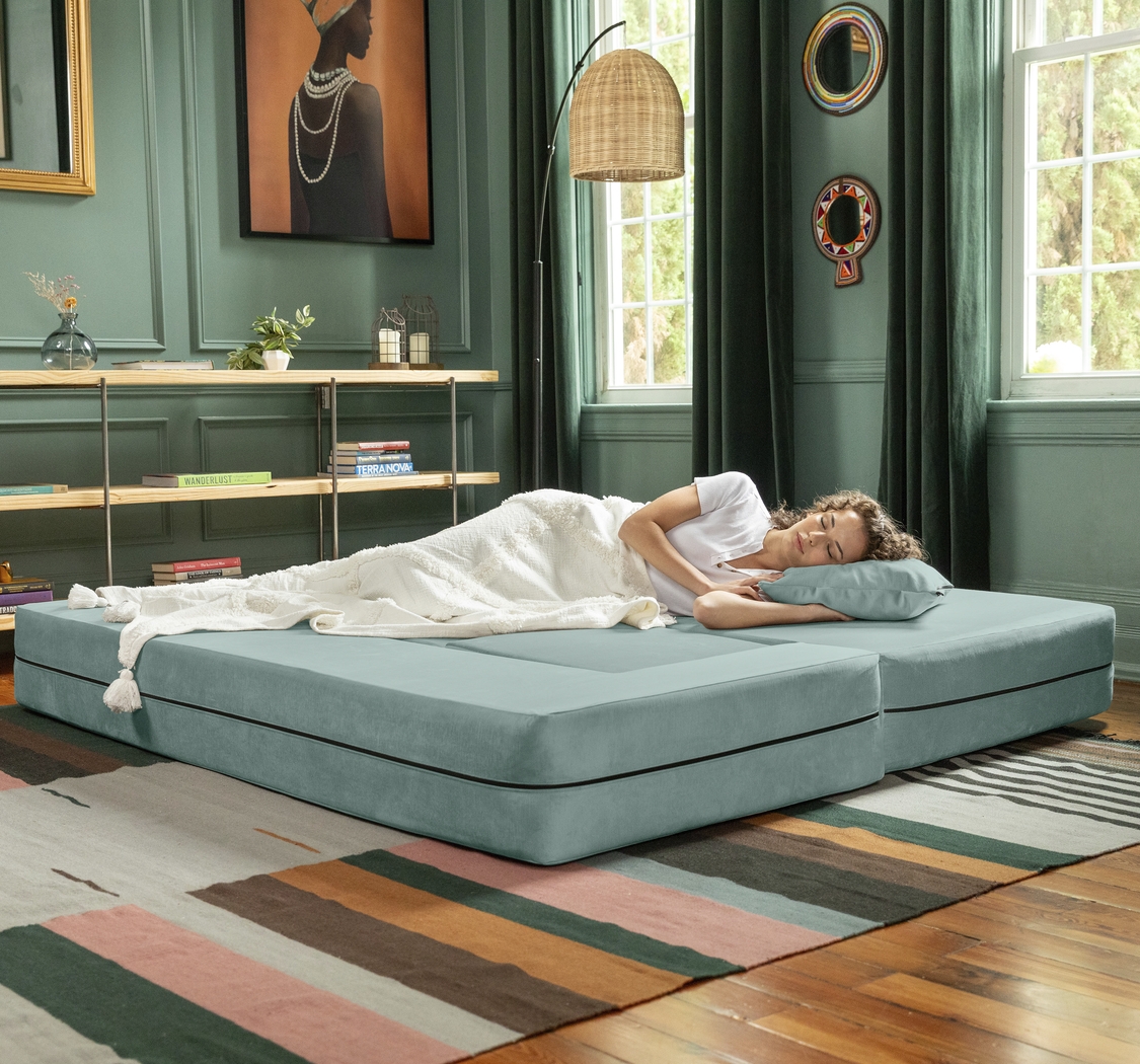 Kids Alfy Blue Sofa & Ottomans, Set of 4 - Thumbnail - Image 4