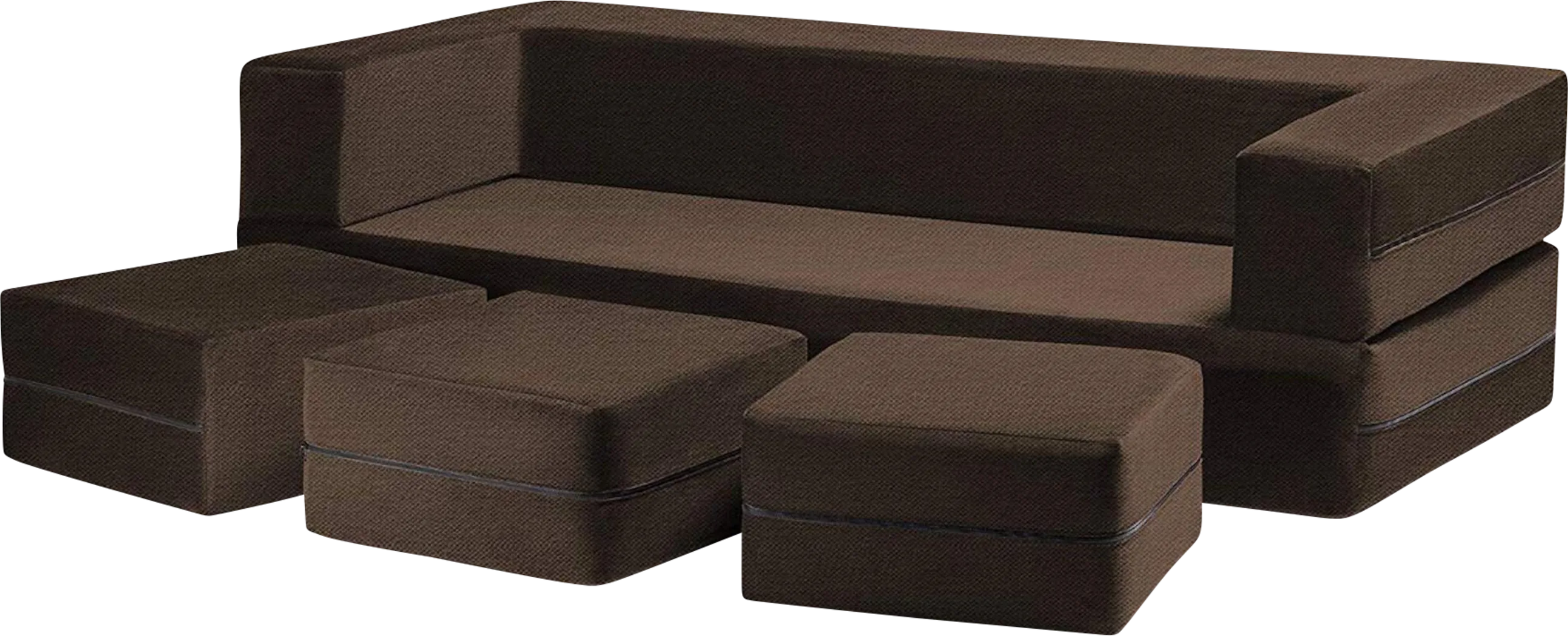 Alfy Brown Convertible Sofa and Ottoman - Thumbnail - Image 2