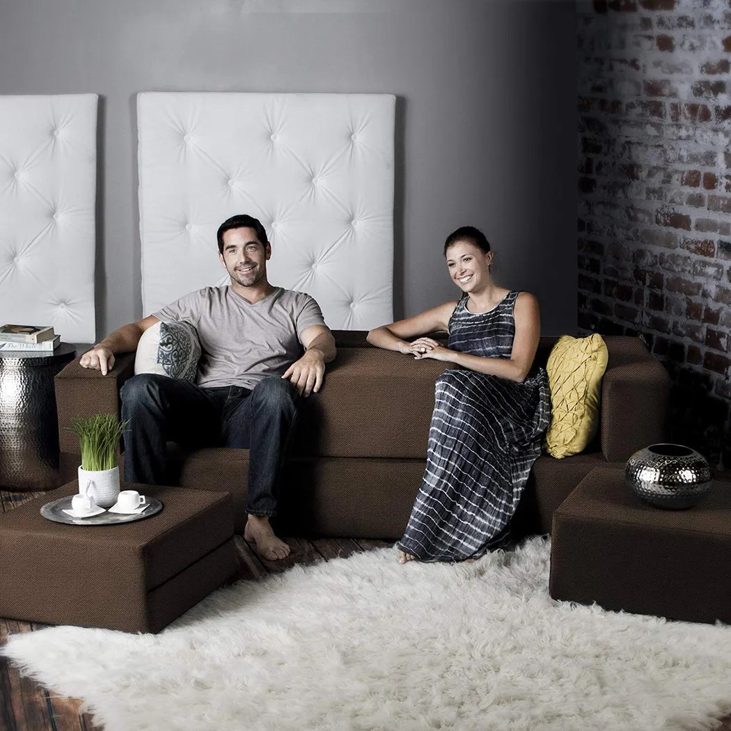 Alfy Brown Convertible Sofa and Ottoman - Thumbnail - Image 6