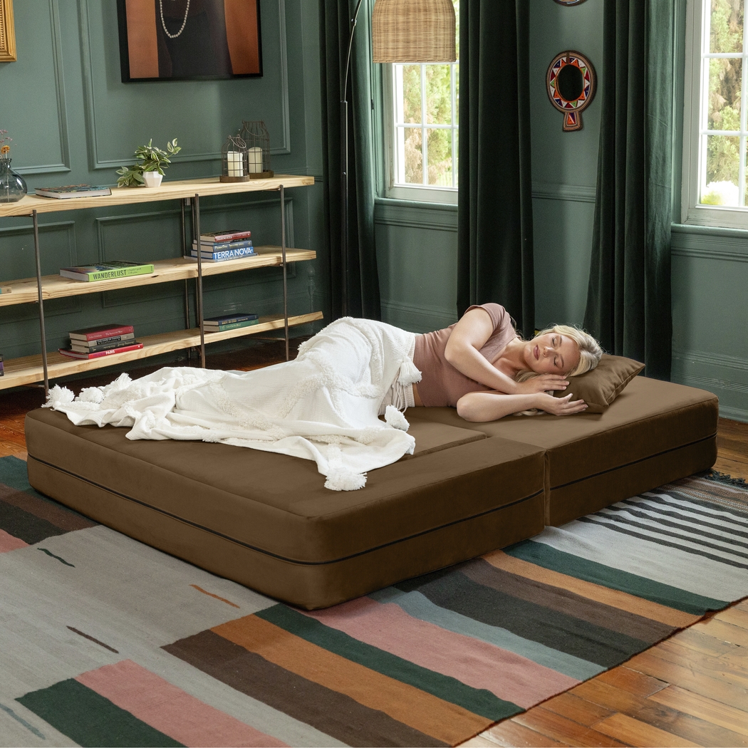 Kids Alfy Brown Loveseat & Ottomans, Set of 3 - Thumbnail - Image 5