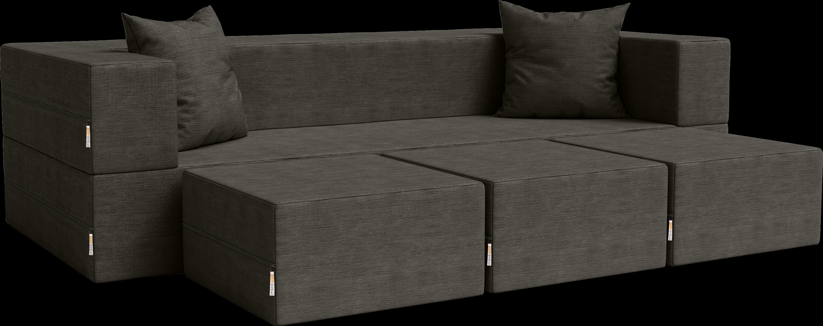 Kids Alfy Charcoal Sofa & Ottoman, Set of 4 - Thumbnail - Image 1