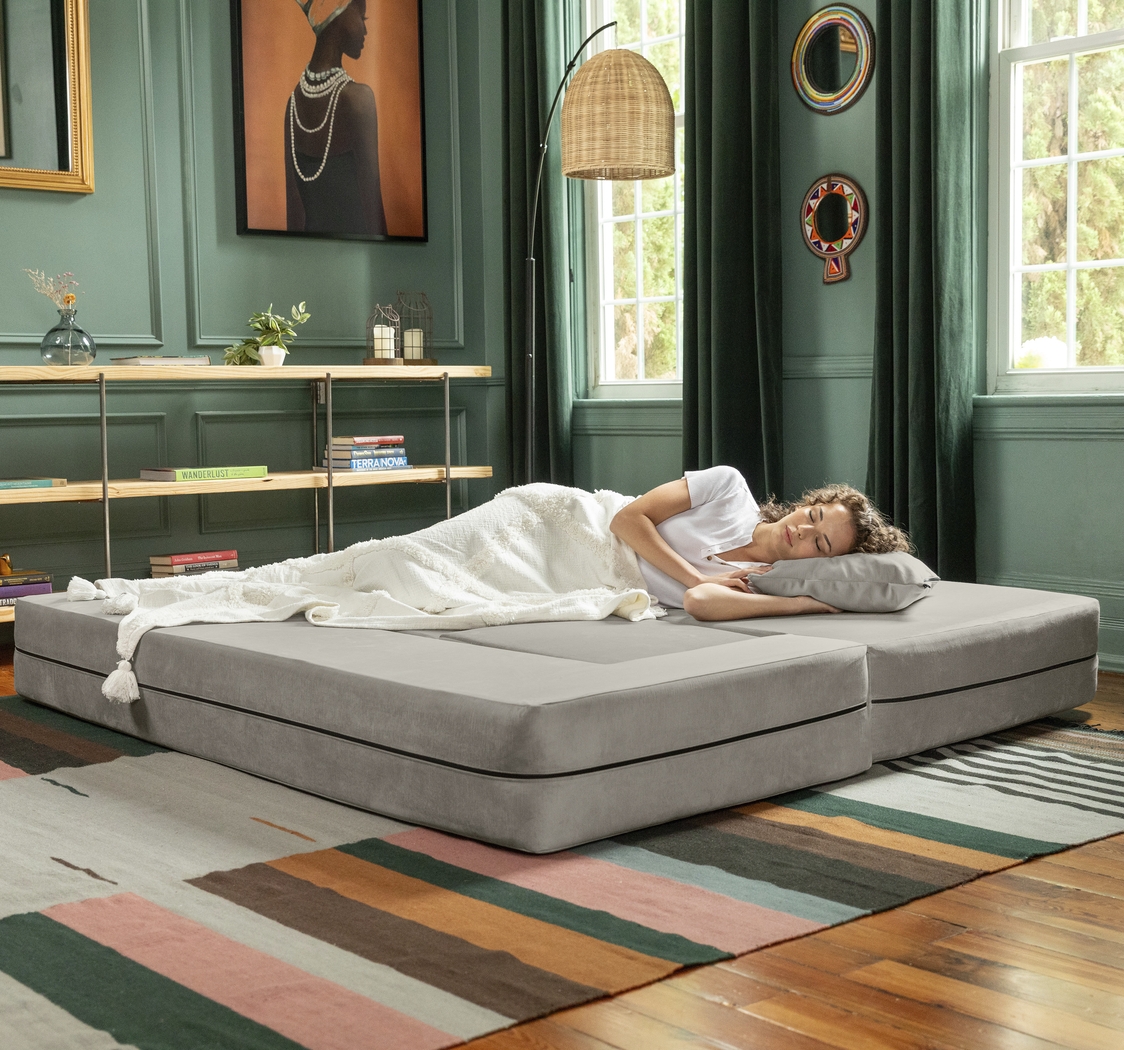 Kids Alfy Dove Gray Sofa & Ottomans, Set of 4 - Thumbnail - Image 4