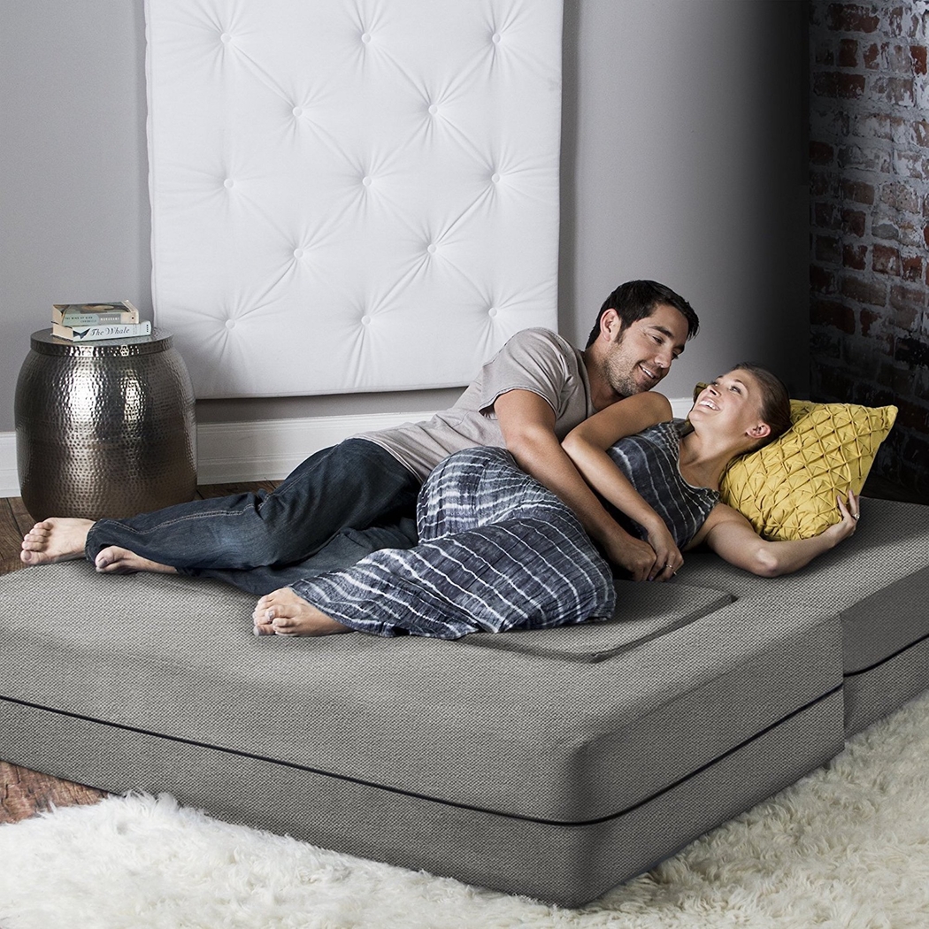 Alfy Gray Convertible Loveseat and Ottoman - Thumbnail - Image 7