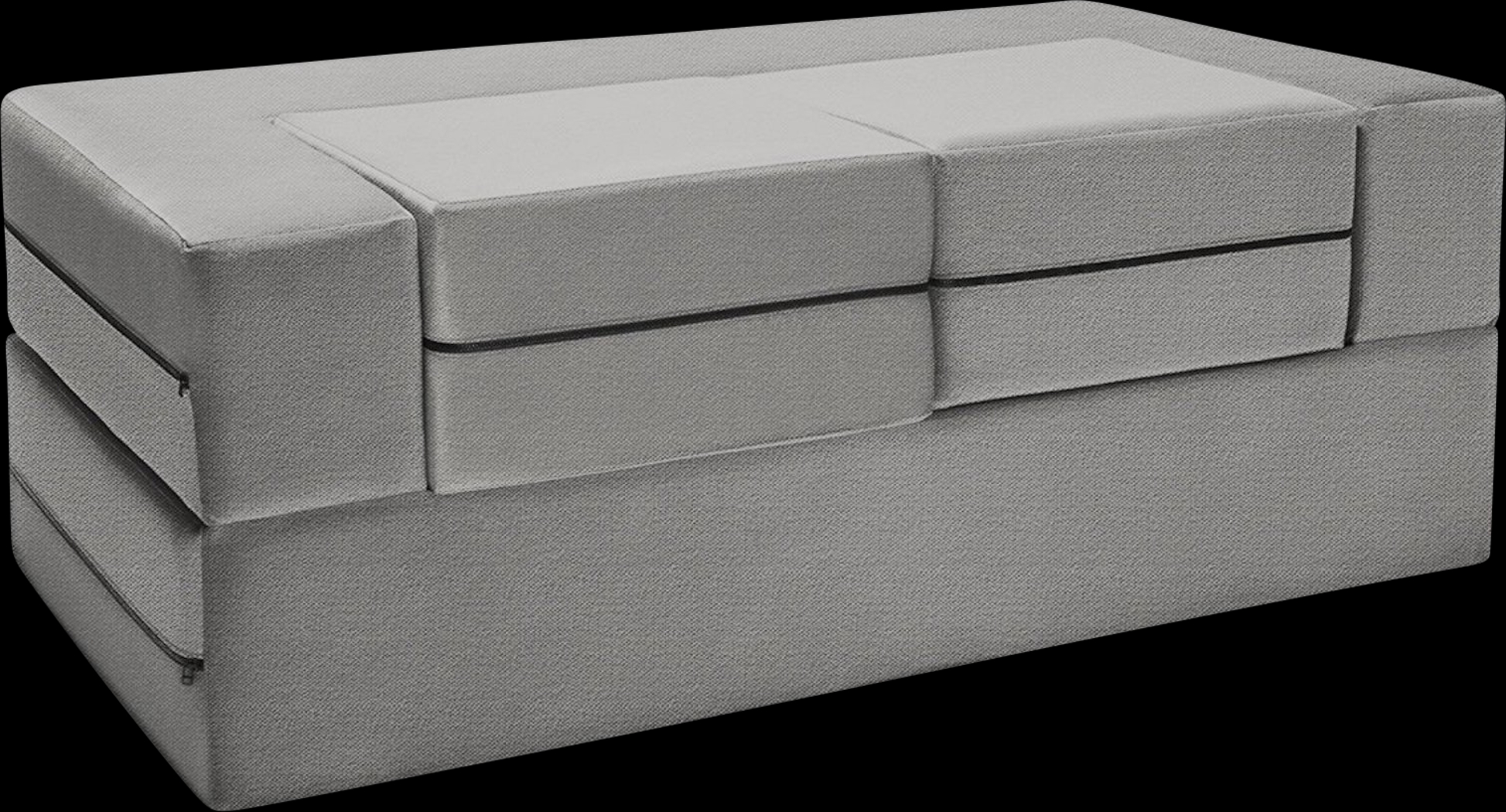 Alfy Gray Convertible Loveseat and Ottoman - Thumbnail - Image 1