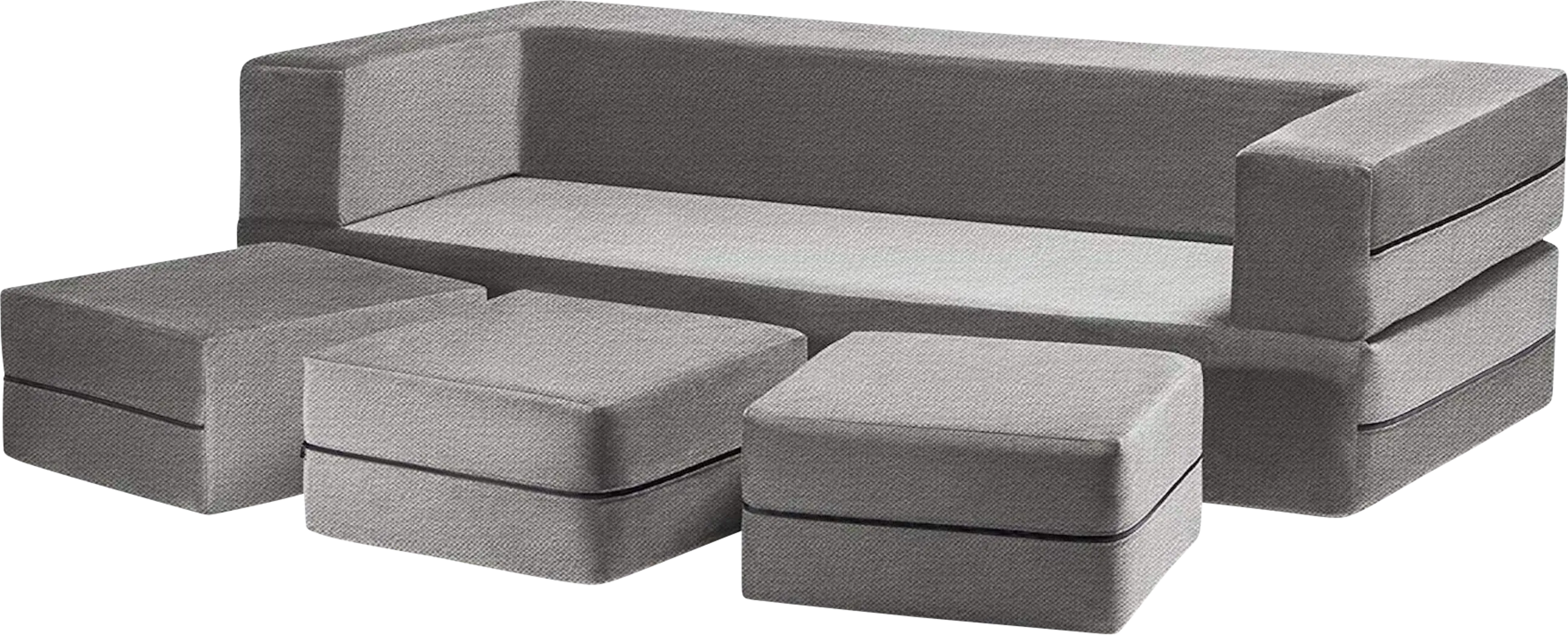 Alfy Gray Convertible Sofa and Ottoman - Thumbnail - Image 2
