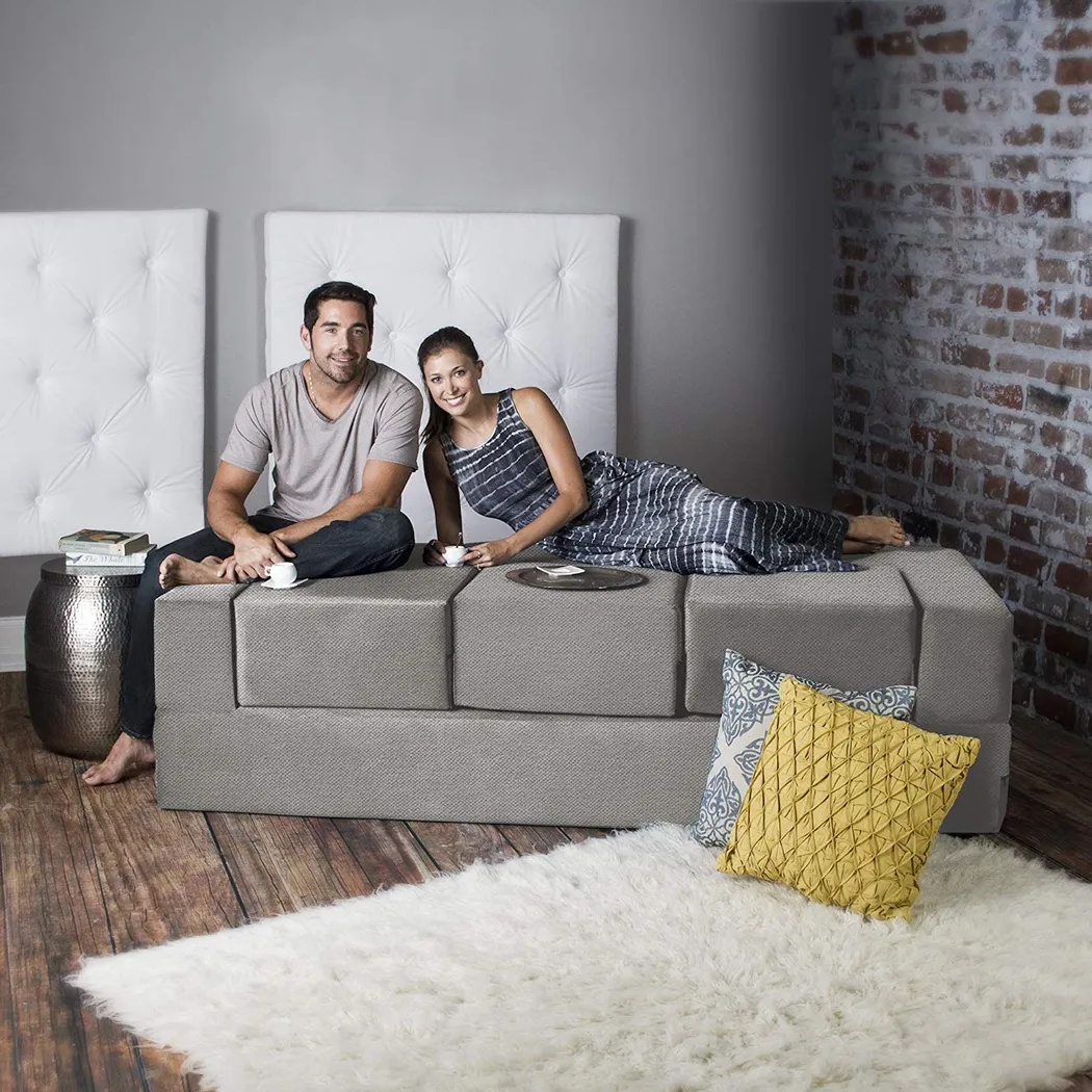 Alfy Gray Convertible Sofa and Ottoman - Thumbnail - Image 7