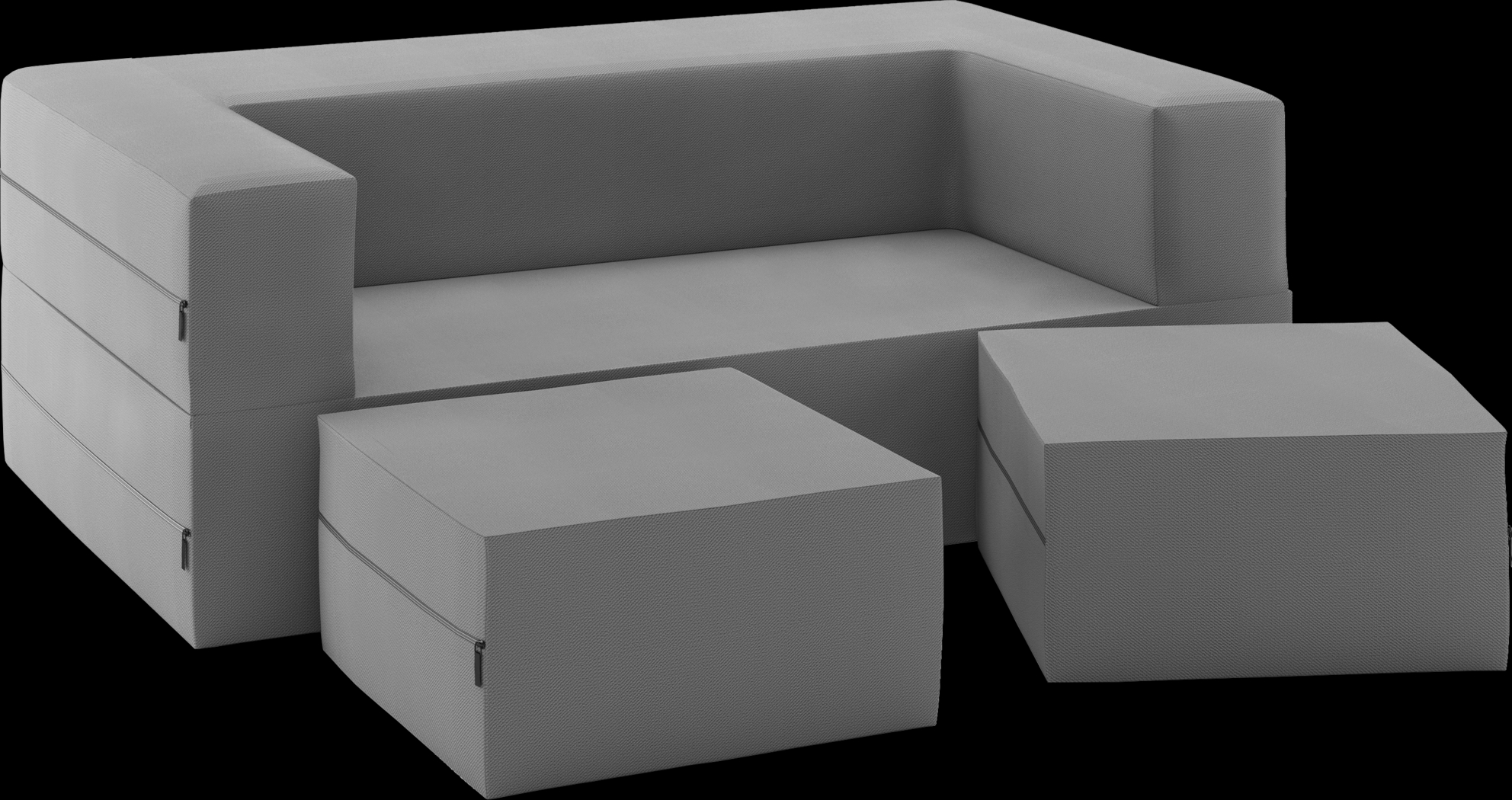 Kids Alfy Gray Loveseat & Ottoman Set - Thumbnail - Image 1