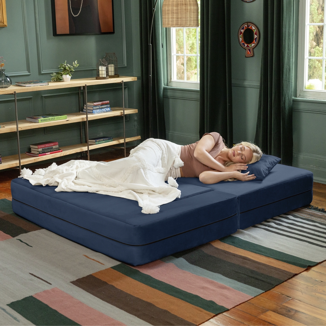 Kids Alfy Indigo Loveseat & Ottomans, Set of 3 - Thumbnail - Image 5