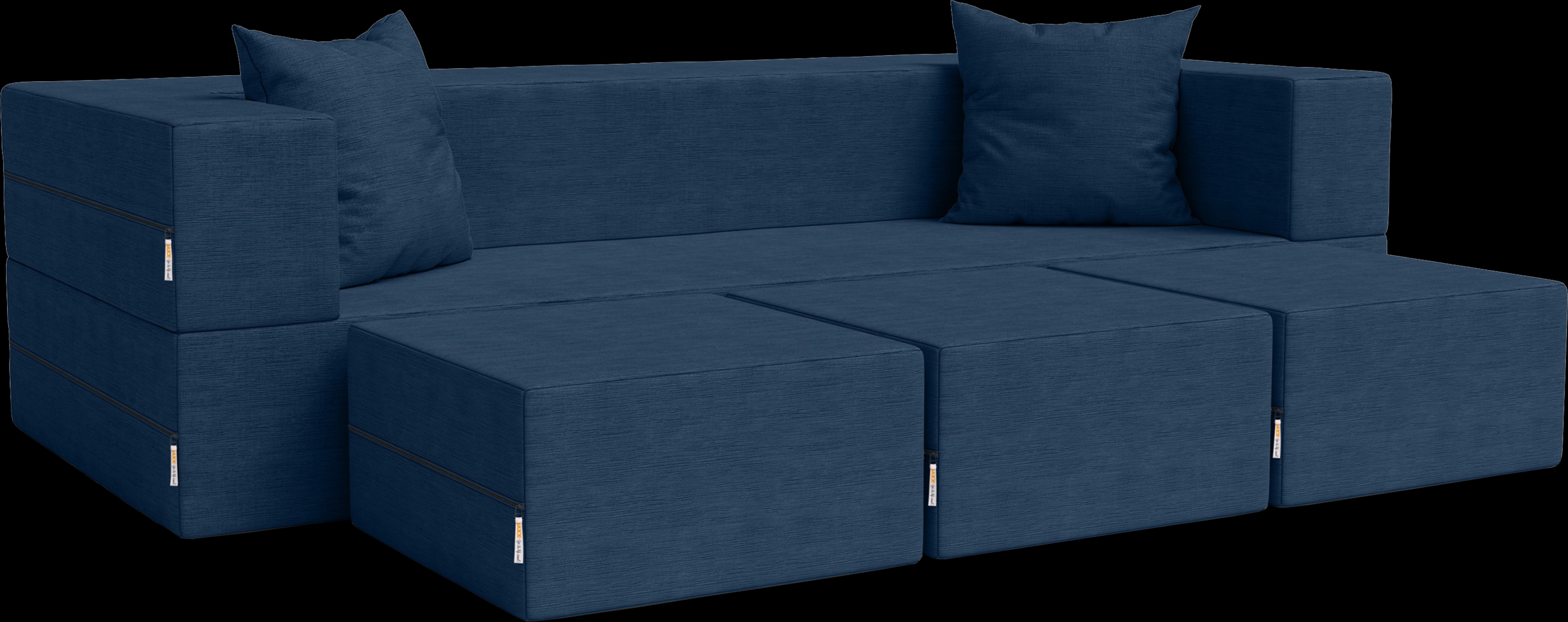 Kids Alfy Indigo Sofa & Ottomans, Set of 4 - Thumbnail - Image 1