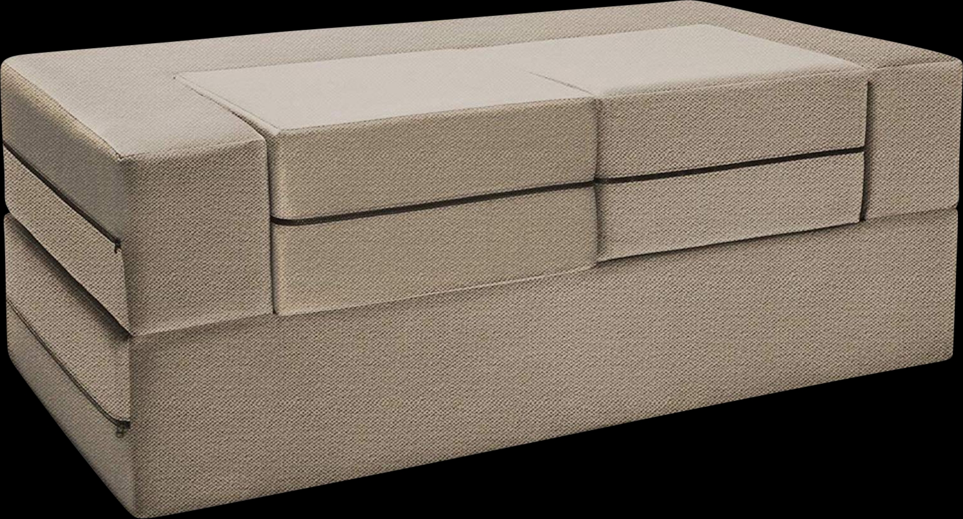 Alfy Tan Convertible Loveseat and Ottoman - Thumbnail - Image 1