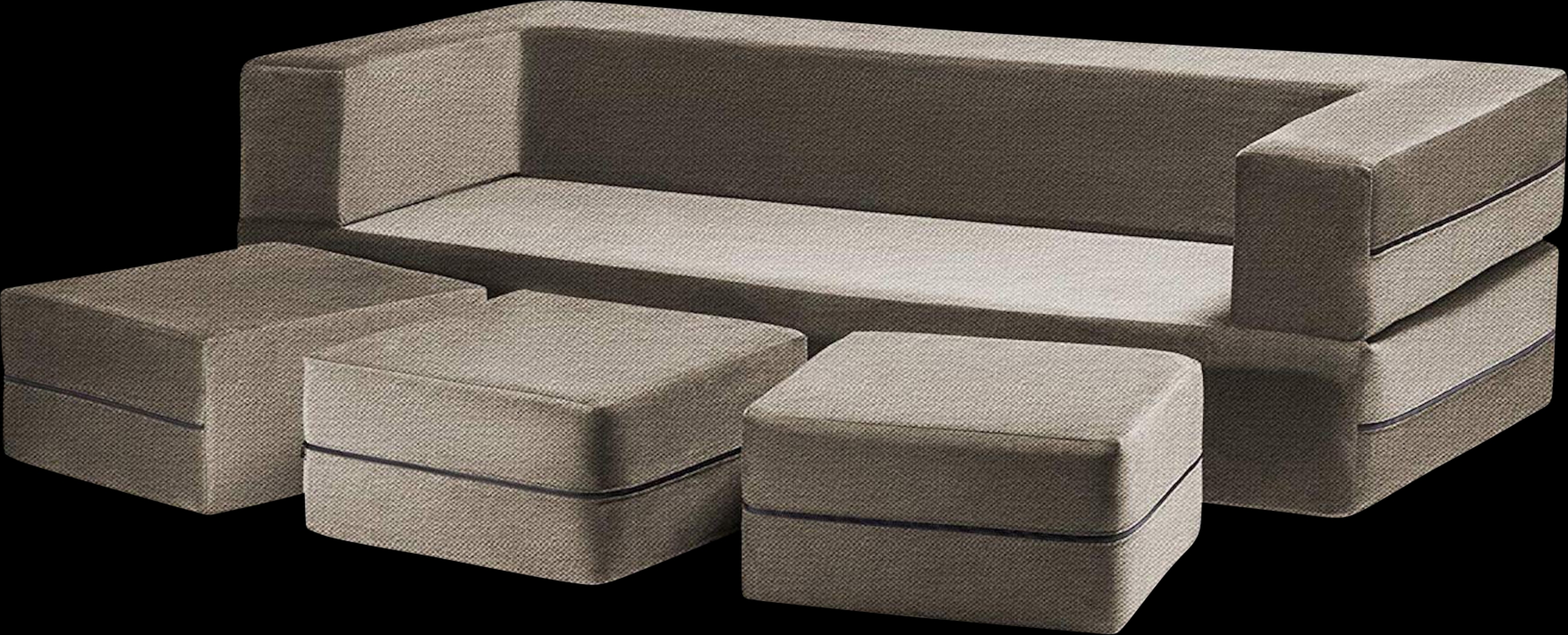 Alfy Tan Convertible Sofa and Ottoman - Thumbnail - Image 2