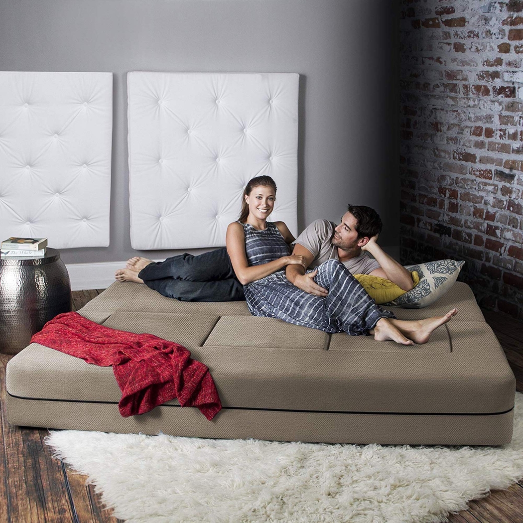 Alfy Tan Convertible Sofa and Ottoman - Thumbnail - Image 4