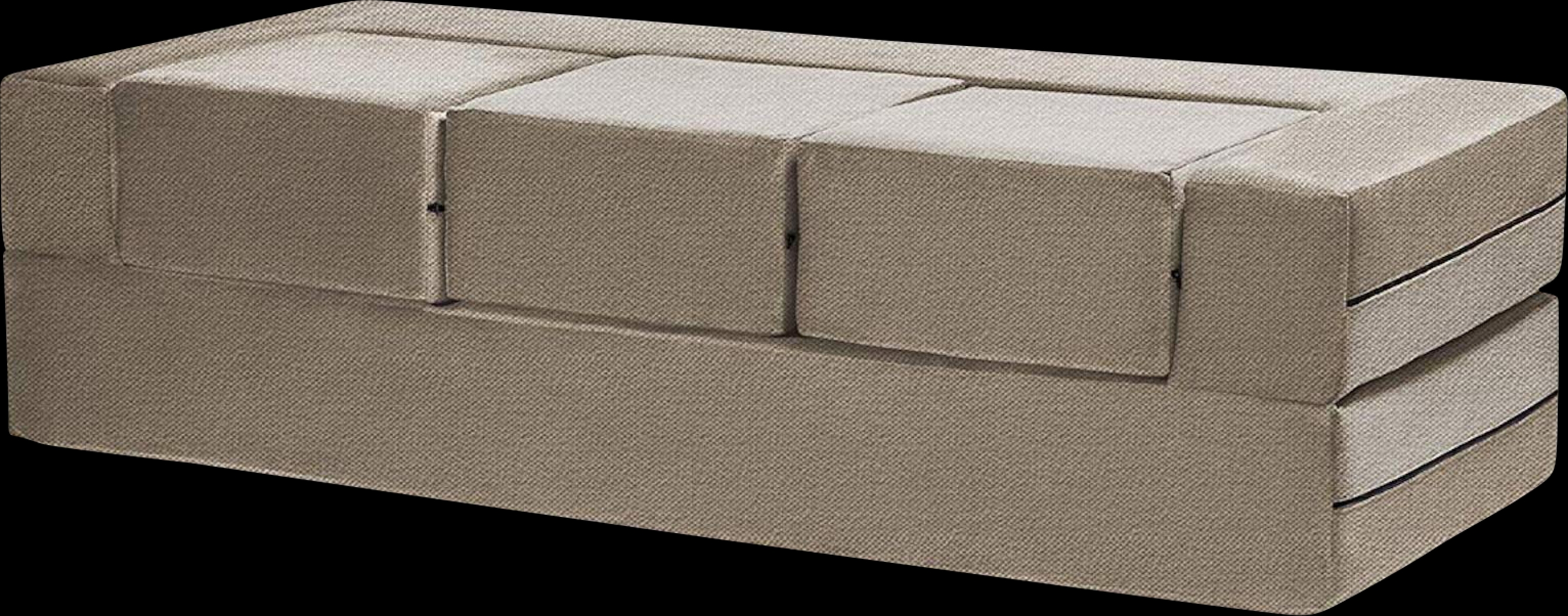 Alfy Tan Convertible Sofa and Ottoman - Thumbnail - Image 1