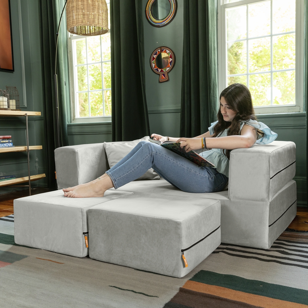 Kids Alfy White Loveseat & Ottomans, Set of 3 - Thumbnail - Image 7