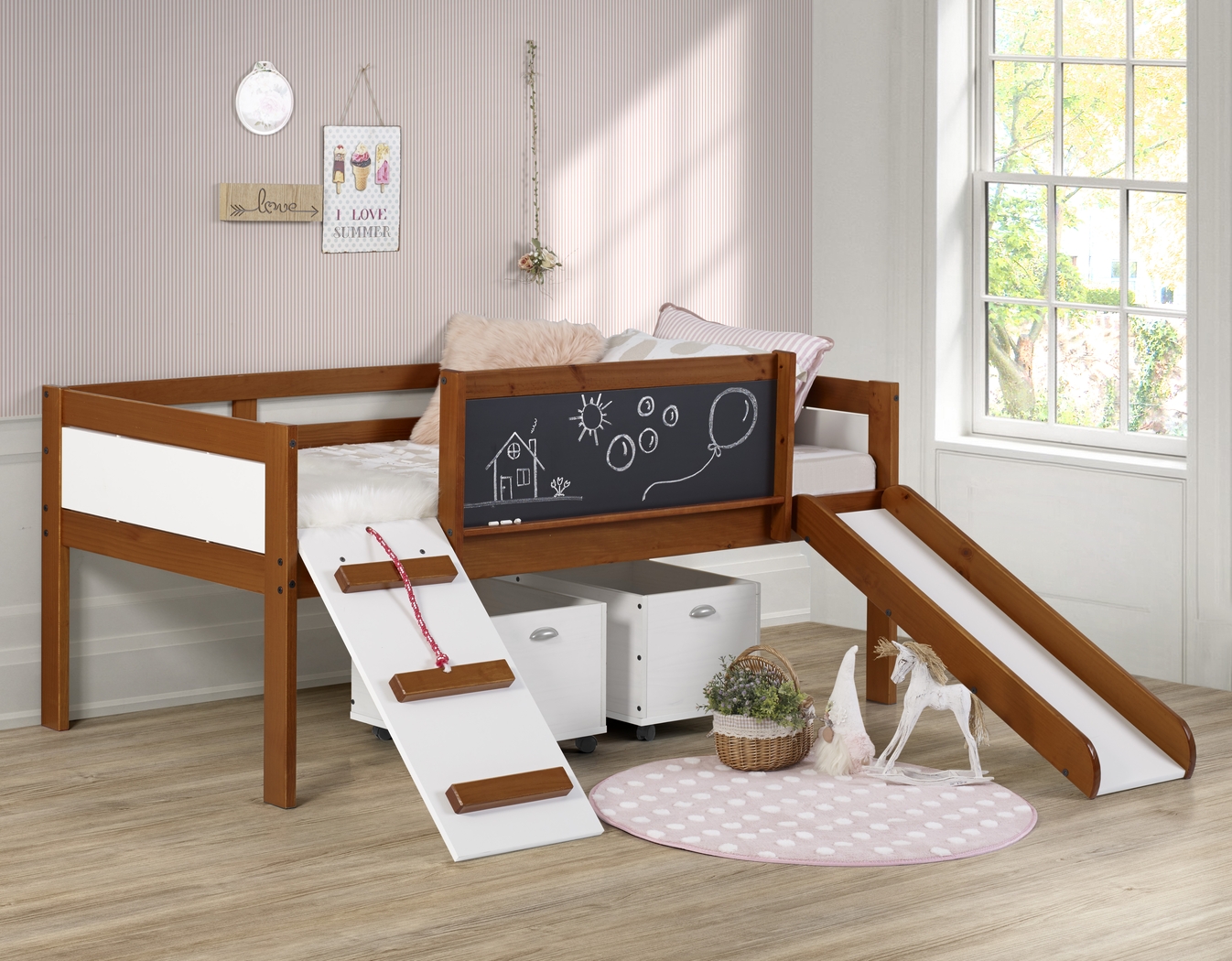 Kids Algonac Brown Twin Loft Bed - Thumbnail - Image 2