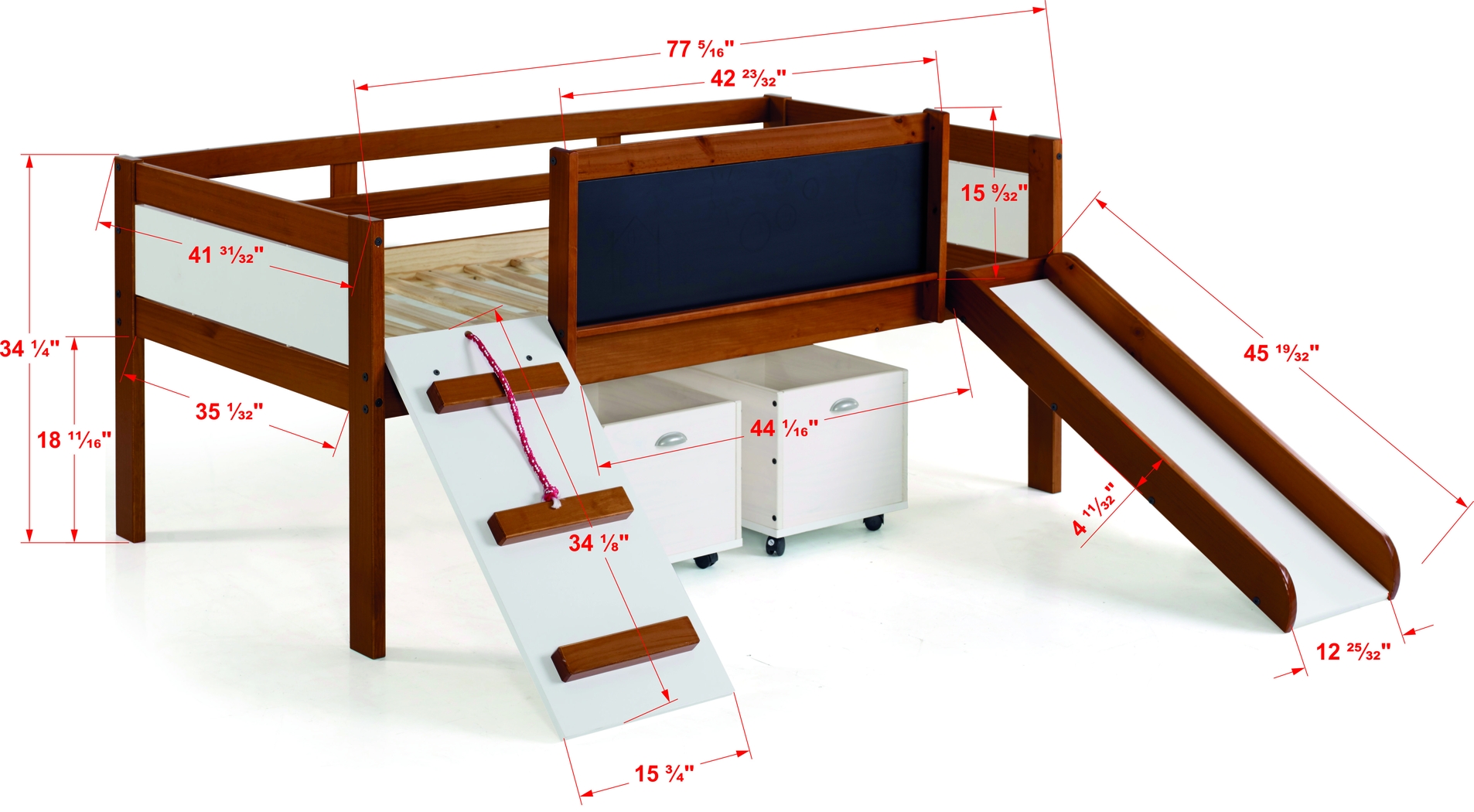 Kids Algonac Brown Twin Loft Bed - Thumbnail - Image 8
