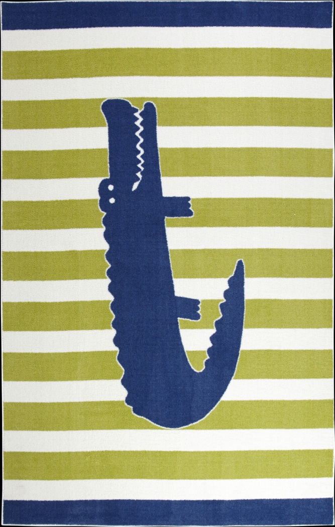 Kids Alligator Way Navy 5' x 8' Rug - Thumbnail - Image 1