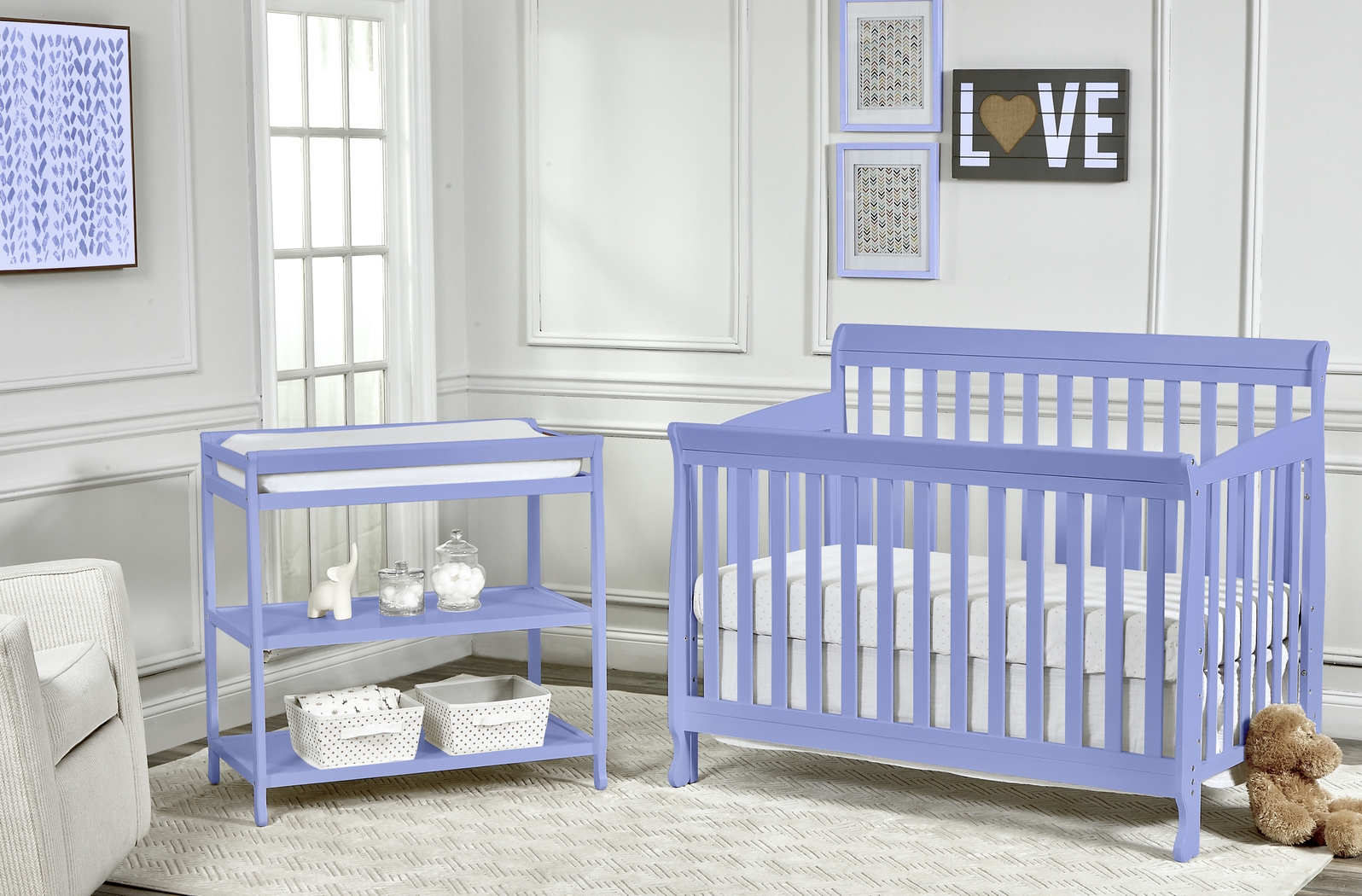 Kids Alvoro Lilac Convertible Crib - Thumbnail - Image 2