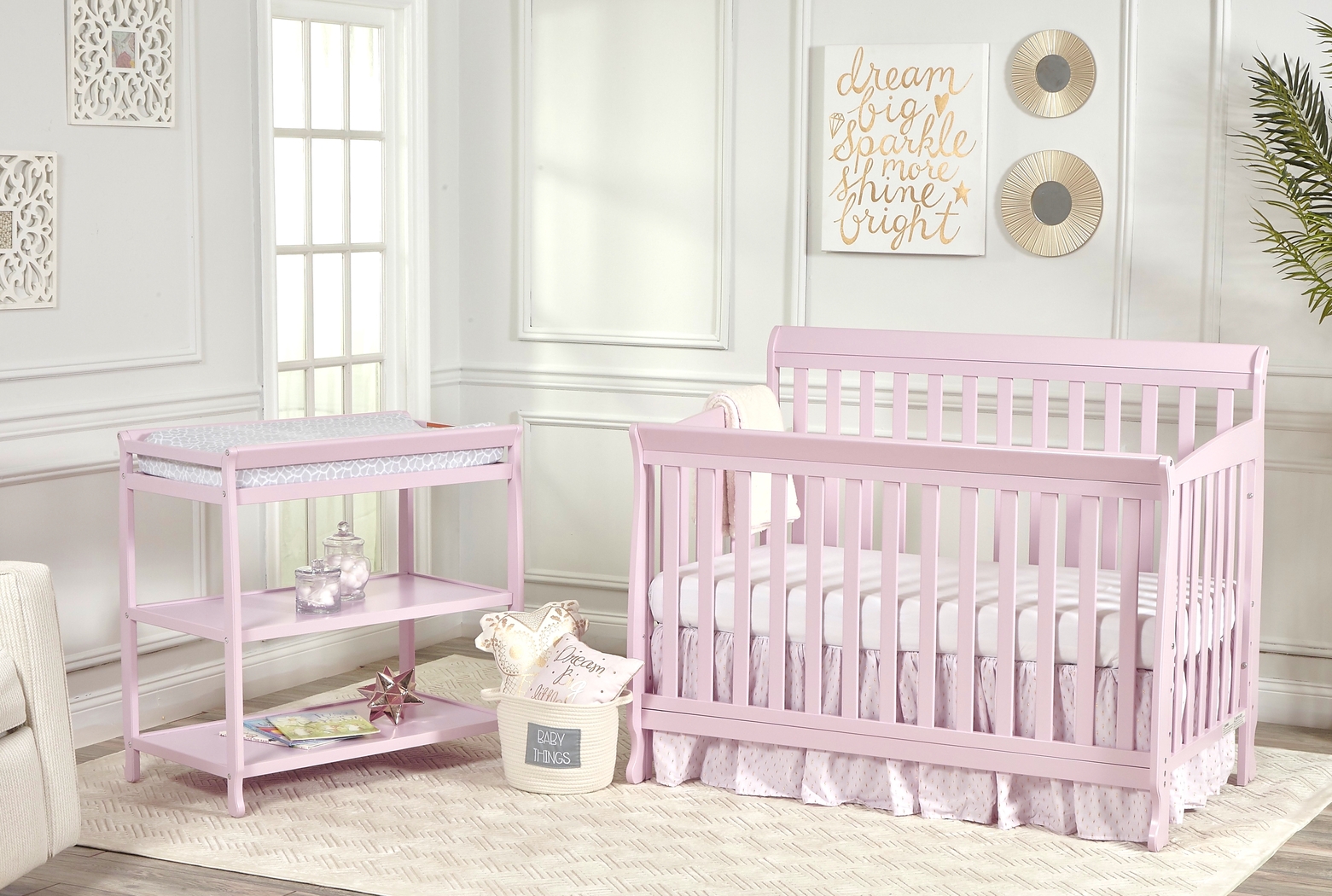 Kids Alvoro Pink Convertible Crib - Thumbnail - Image 2
