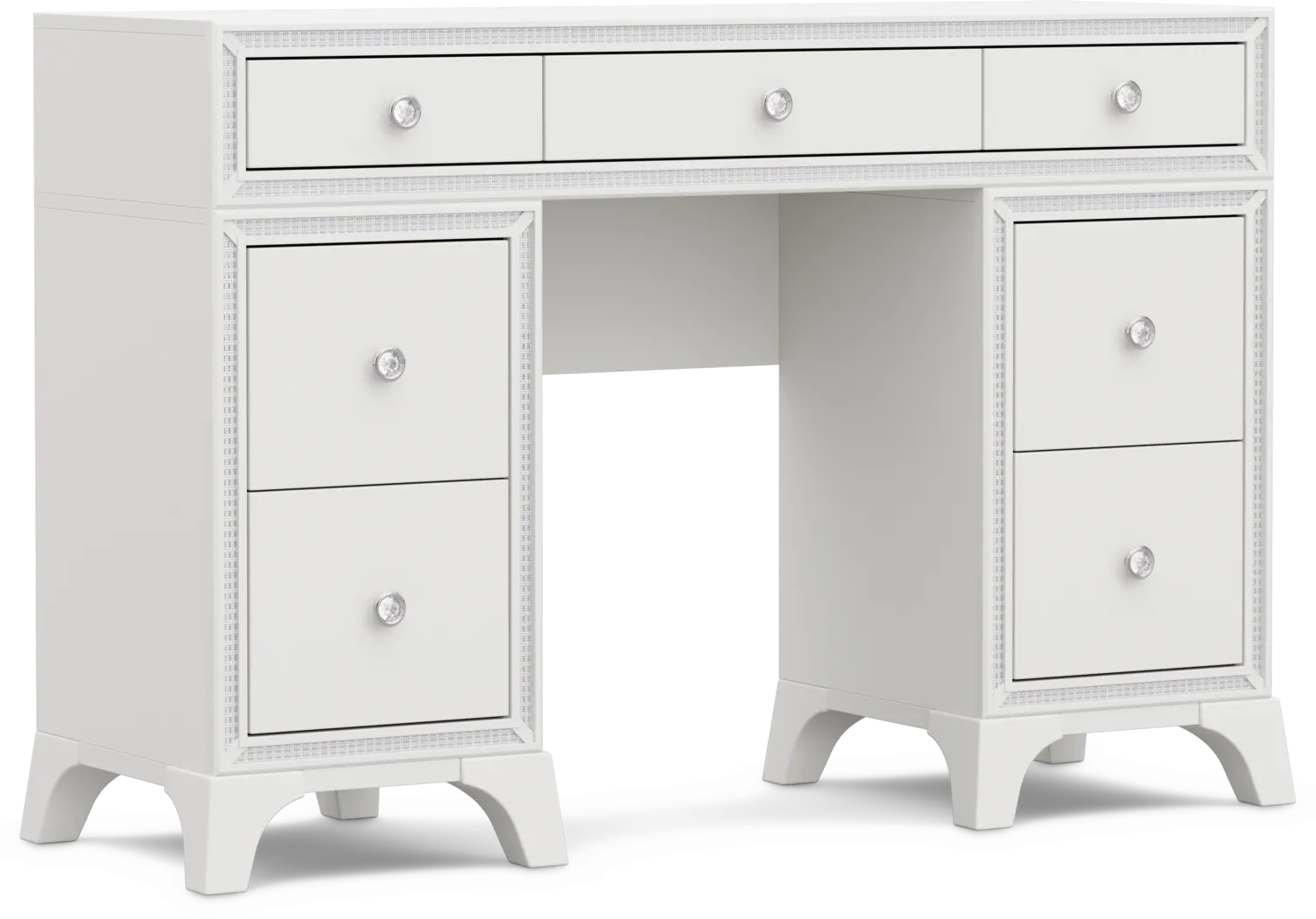 Kids Alyssa White Double Pedestal Desk - Thumbnail - Image 2