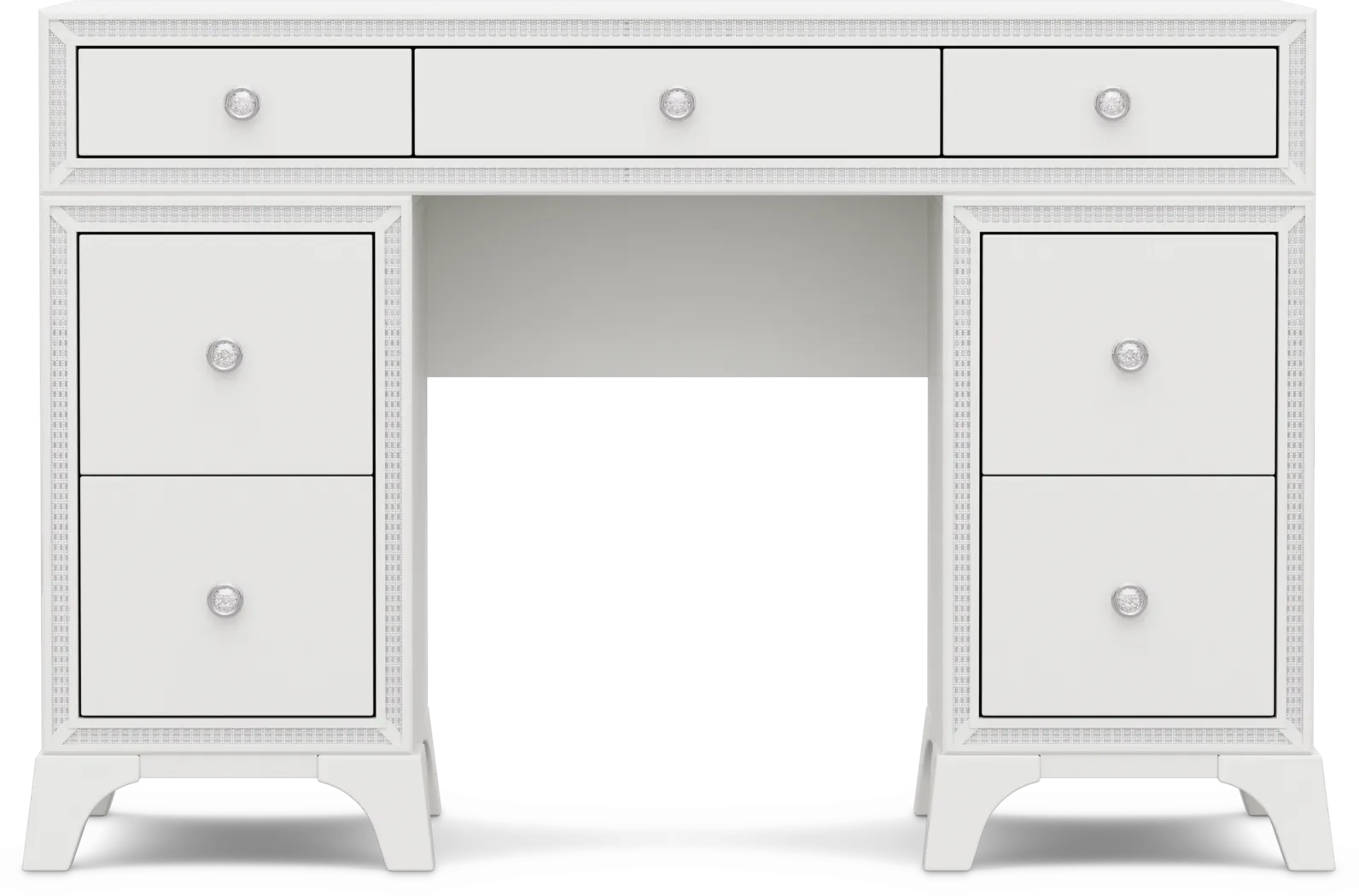 Kids Alyssa White Double Pedestal Desk - Thumbnail - Image 1