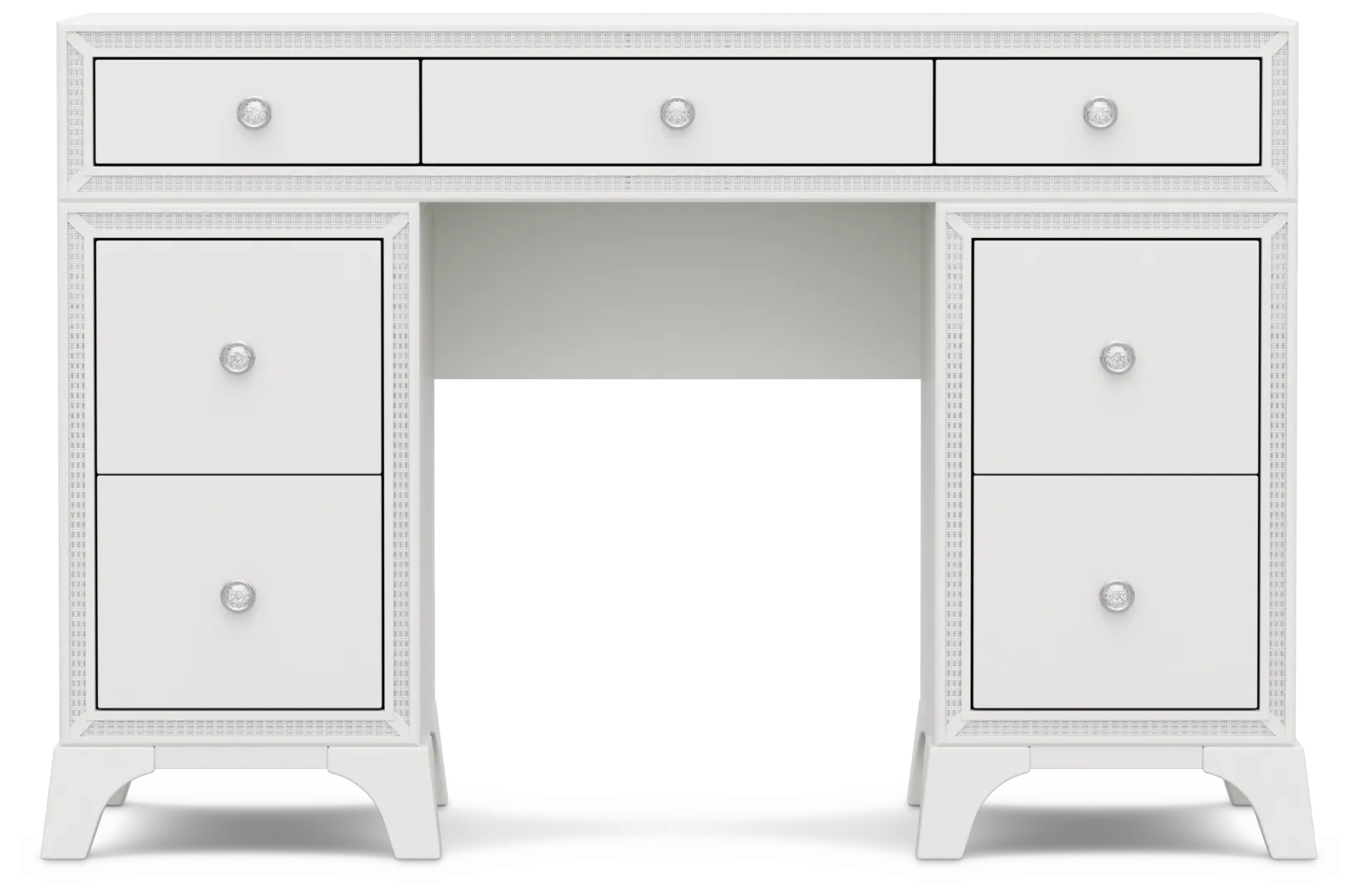 white double pedestal desk
