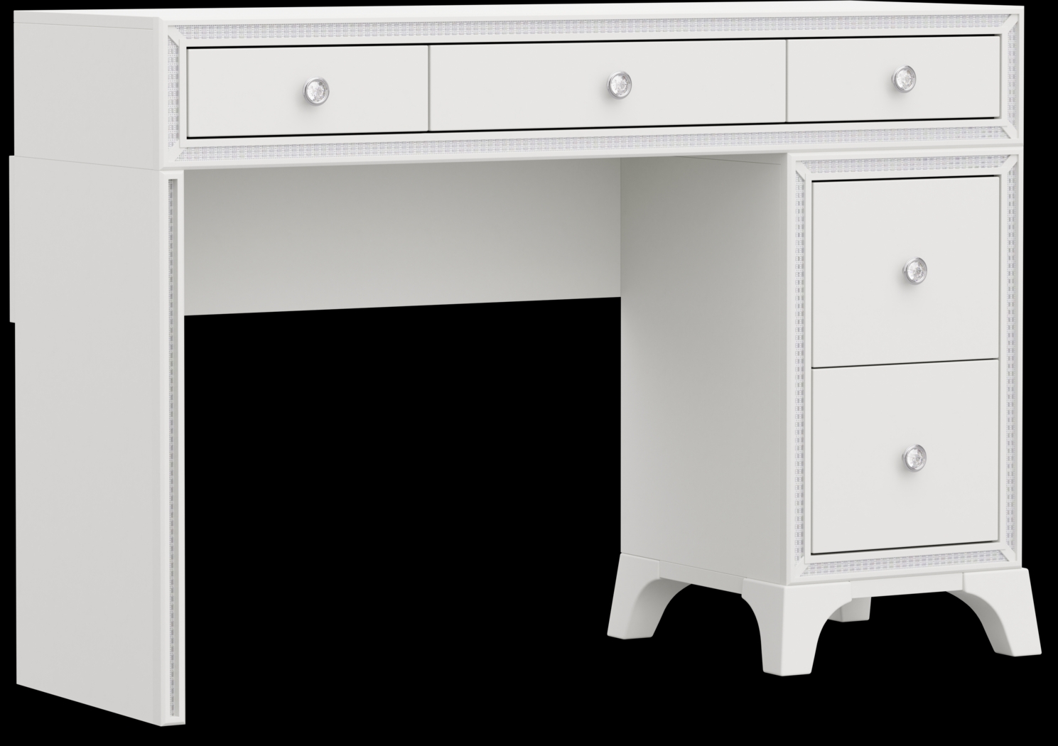 Kids Alyssa White Single Pedestal Desk - Thumbnail - Image 2