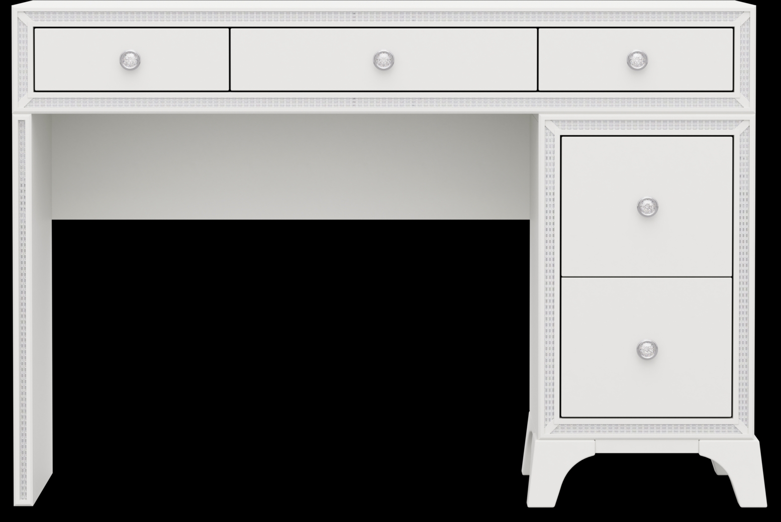 Kids Alyssa White Single Pedestal Desk - Thumbnail - Image 1