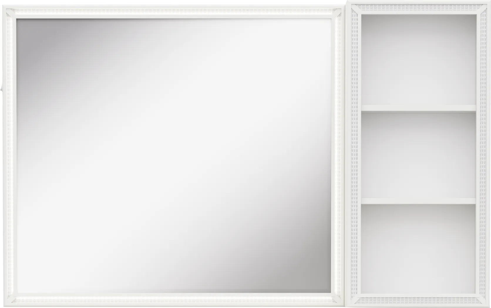 Kids Alyssa White Small Sparkle Mirror and Hutch - Thumbnail - Image 1