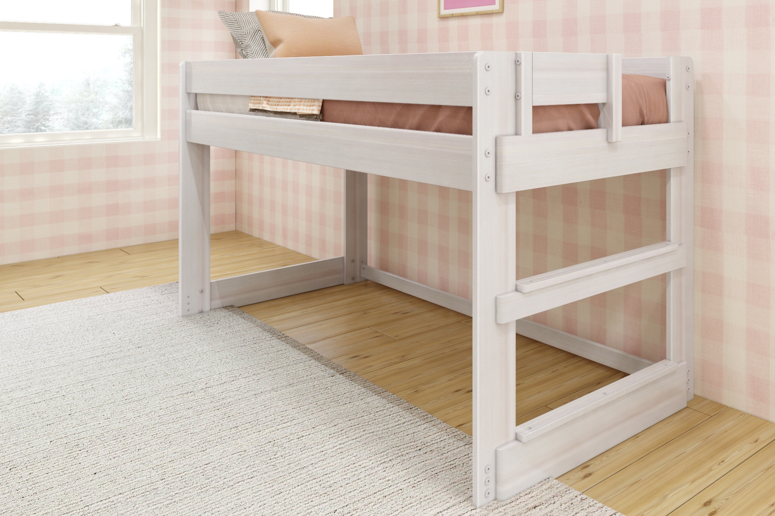 Kids Alzbeta I White Twin Loft Bed - Thumbnail - Image 3