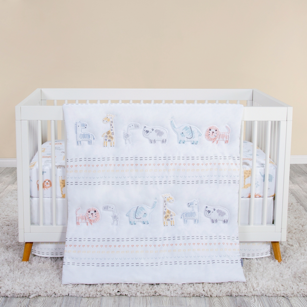 Kids Amaia White 3 Pc Baby Bedding Set - Thumbnail - Image 1