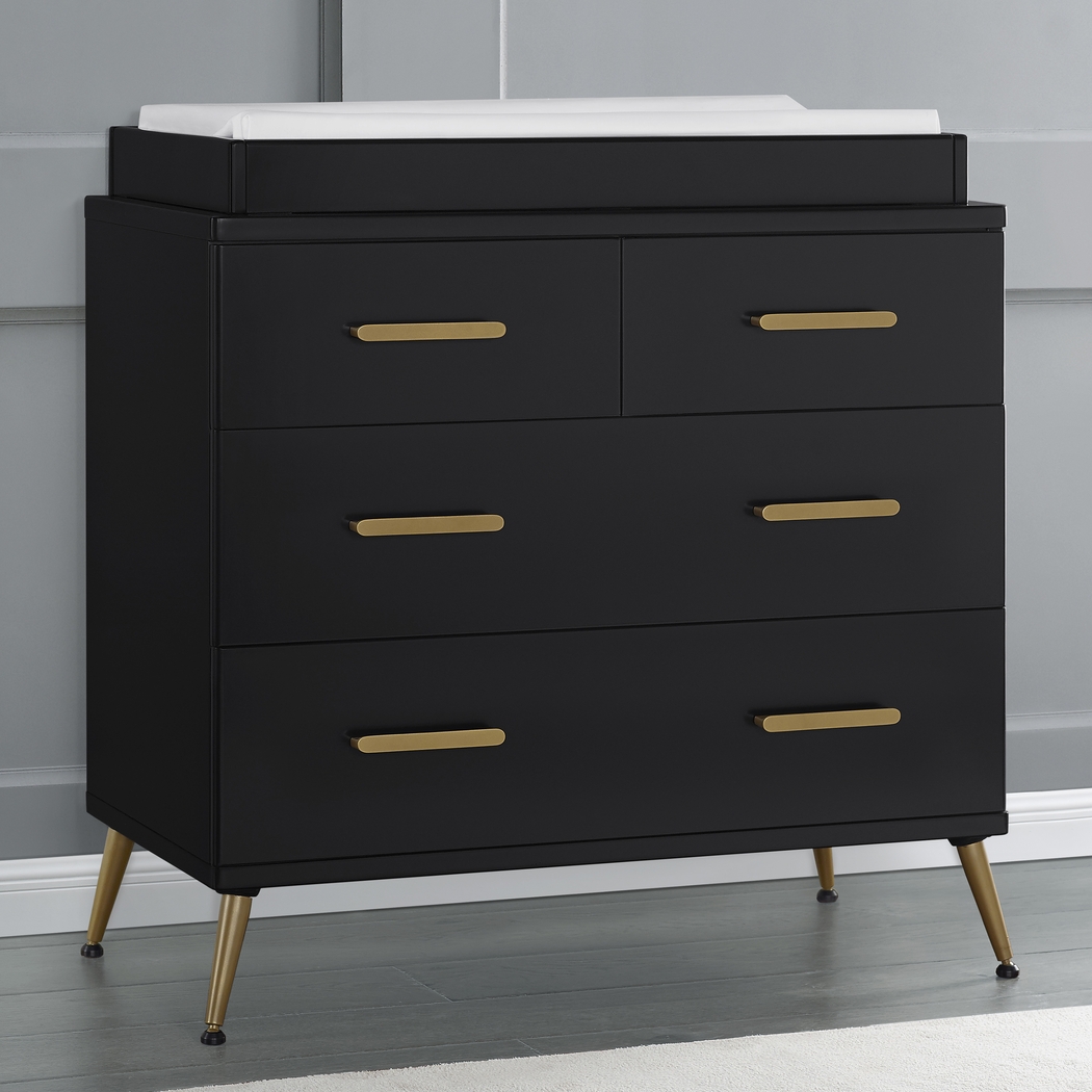 Kids Amarine Black Dresser & Changing Table - Thumbnail - Image 2
