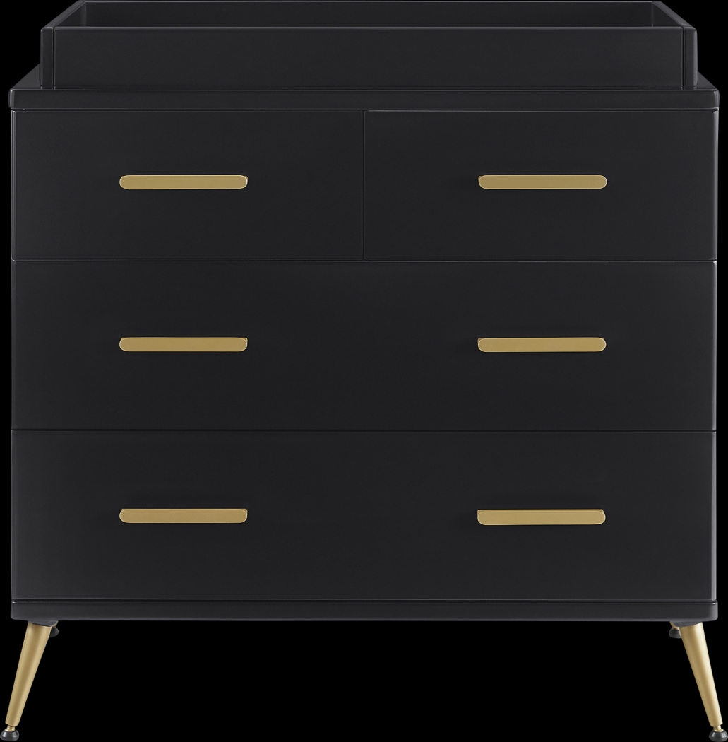 Kids Amarine Black Dresser & Changing Table - Thumbnail - Image 1