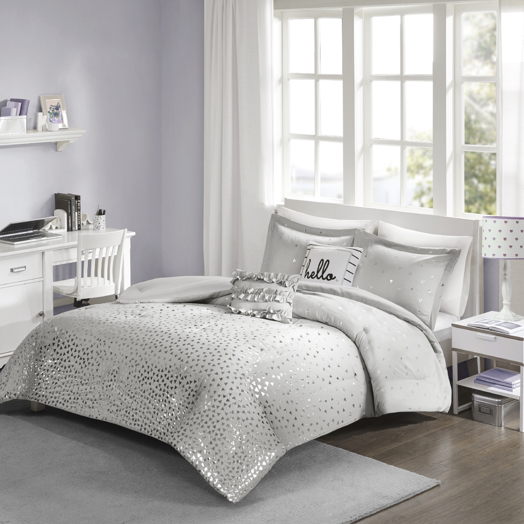 Kids Amedee Gray 5 Pc Full/Queen Comforter Set - Thumbnail - Image 1