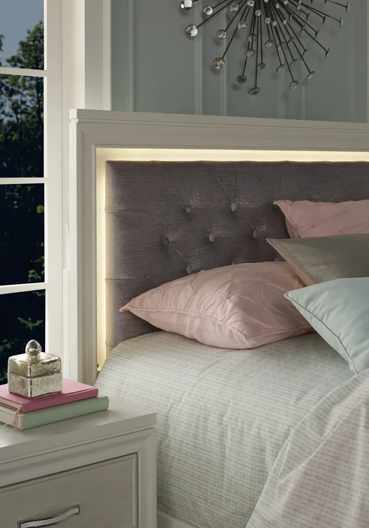 Kids Amelia White 5 Pc Twin Upholstered Bedroom - Thumbnail - Image 6