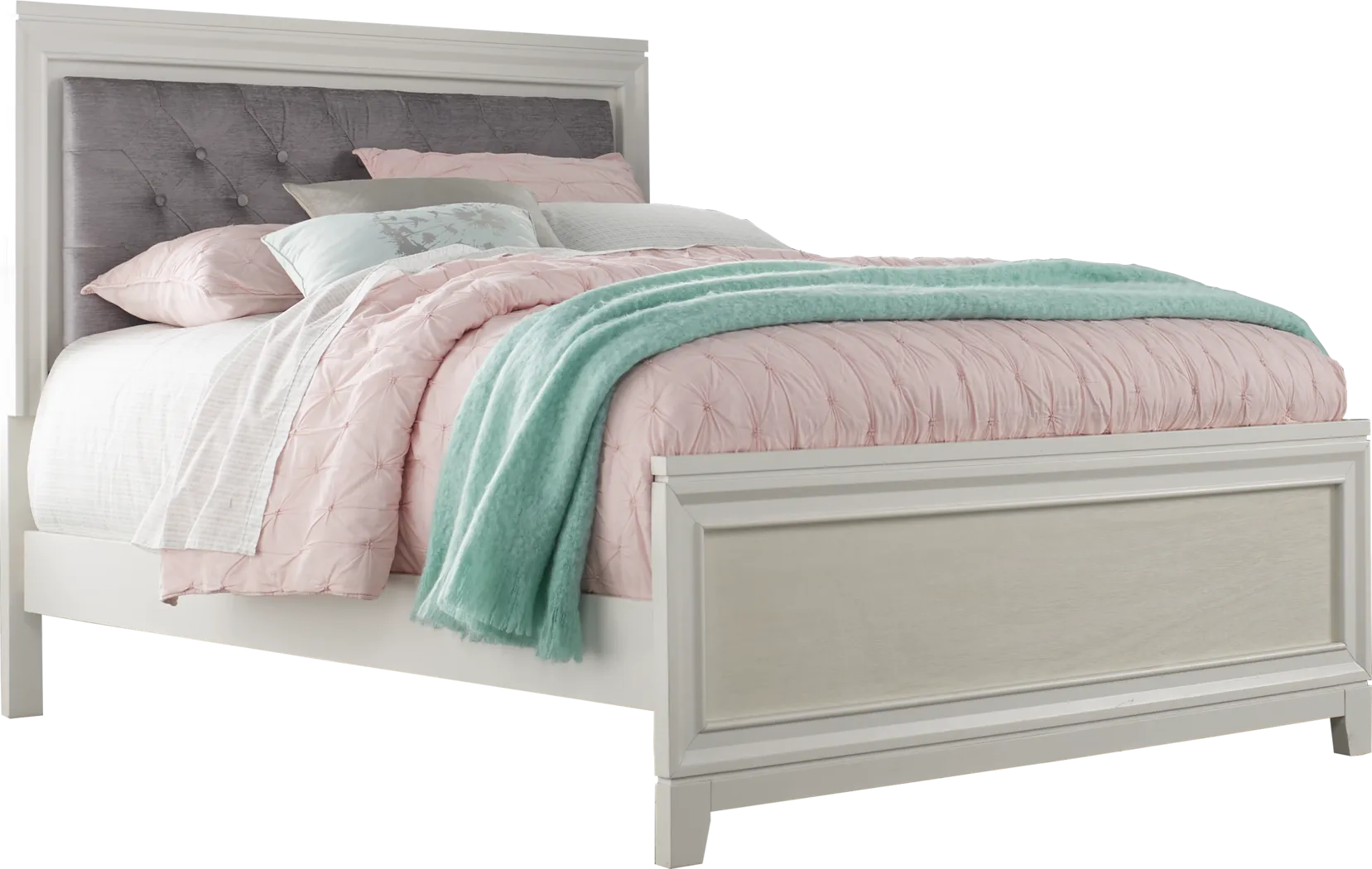 Kids Amelia White 5 Pc Twin Upholstered Bedroom - Thumbnail - Image 2