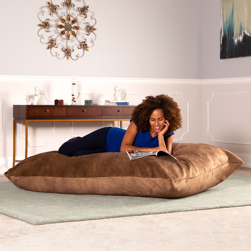 Kids Amelle Chestnut Large Bean Bag and Floor Pillow - Thumbnail - Image 3