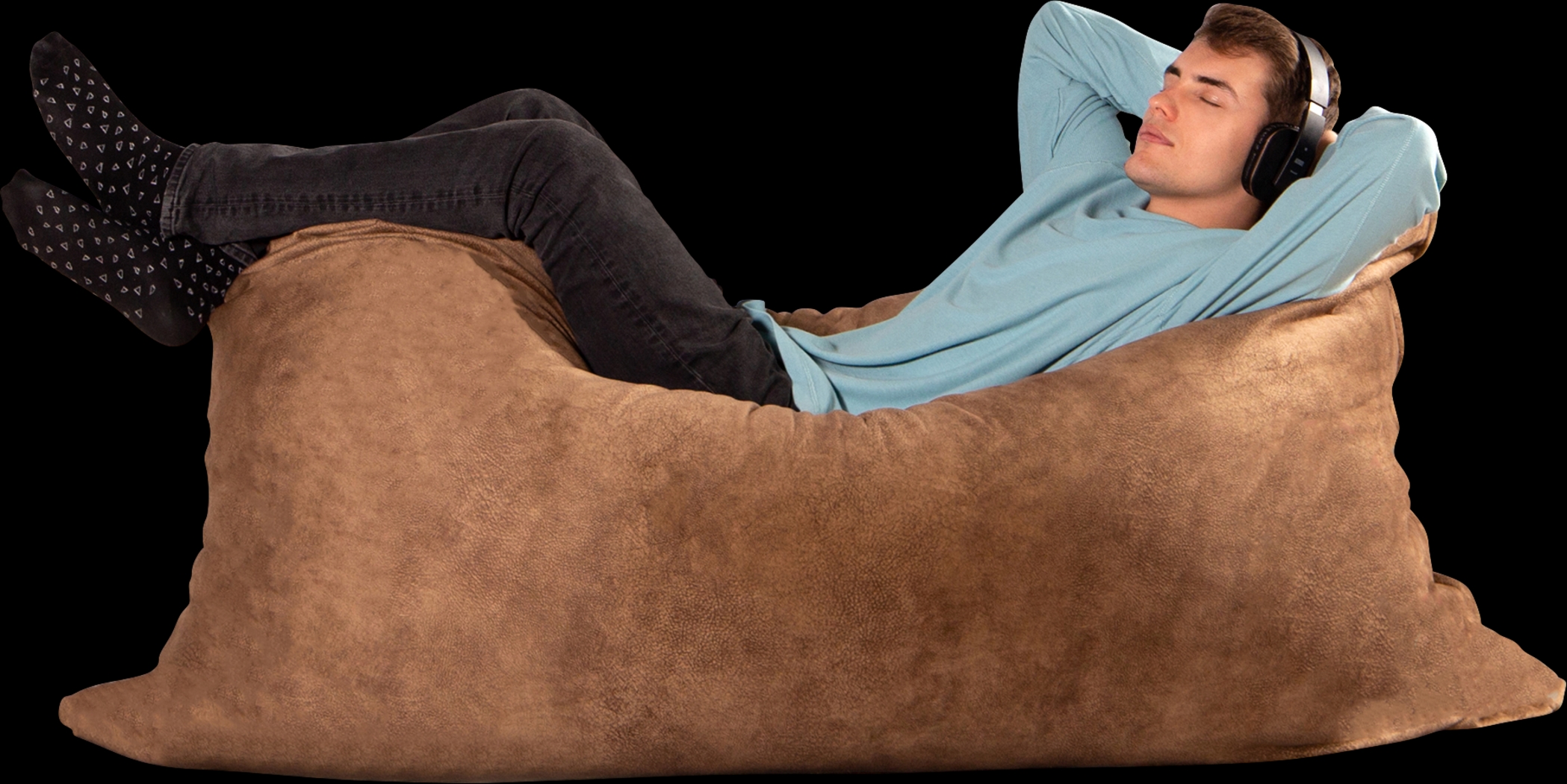 Kids Amelle Chestnut Large Bean Bag and Floor Pillow - Thumbnail - Image 1