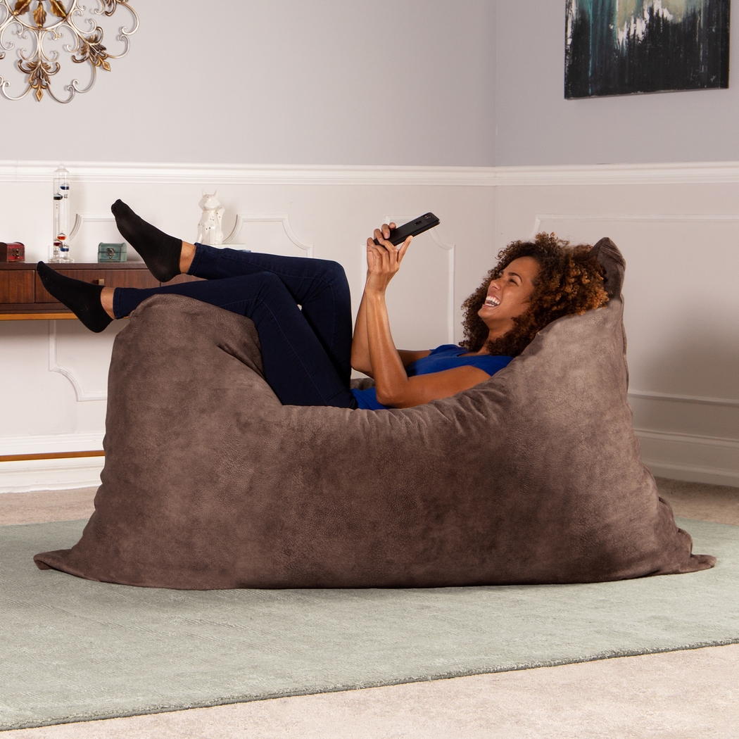Kids Amelle Coffee Large Bean Bag and Floor Pillow - Thumbnail - Image 3