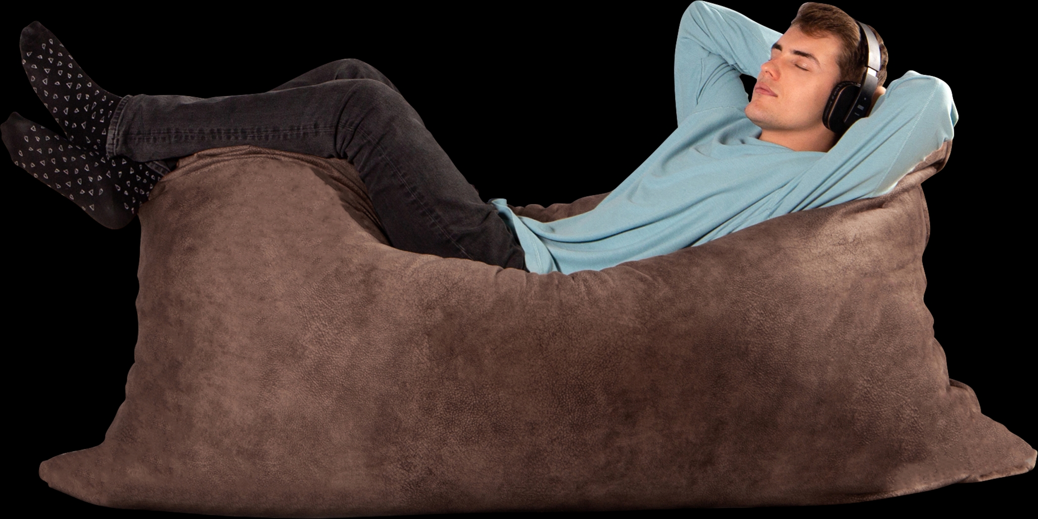 Kids Amelle Coffee Large Bean Bag and Floor Pillow - Thumbnail - Image 1