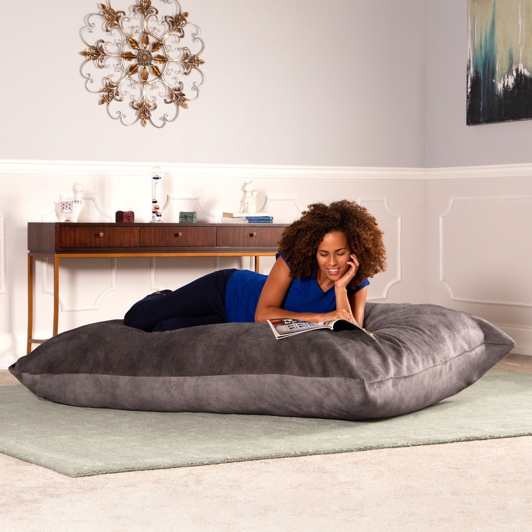Kids Amelle Gray Large Bean Bag and Floor Pillow - Thumbnail - Image 3
