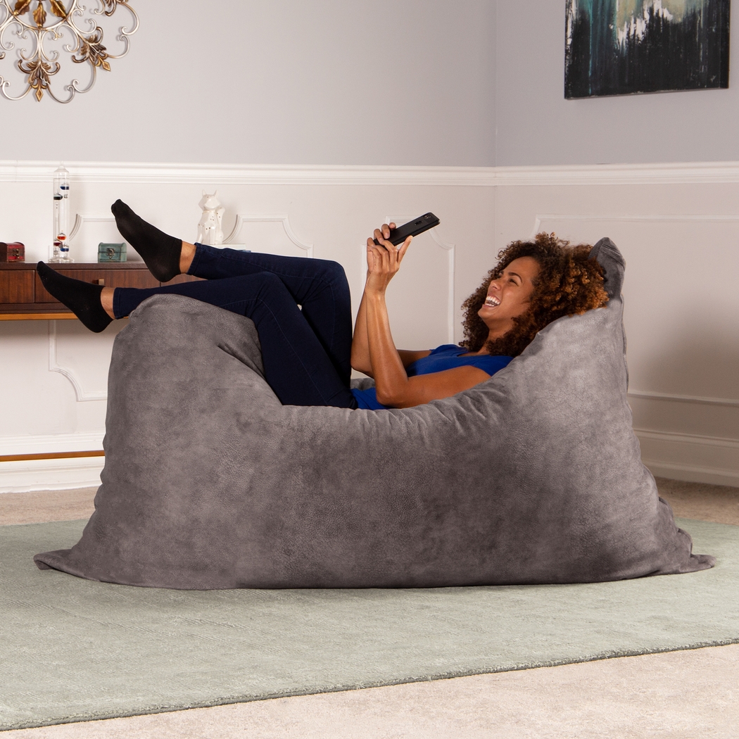 Kids Amelle Gray Large Bean Bag and Floor Pillow - Thumbnail - Image 4